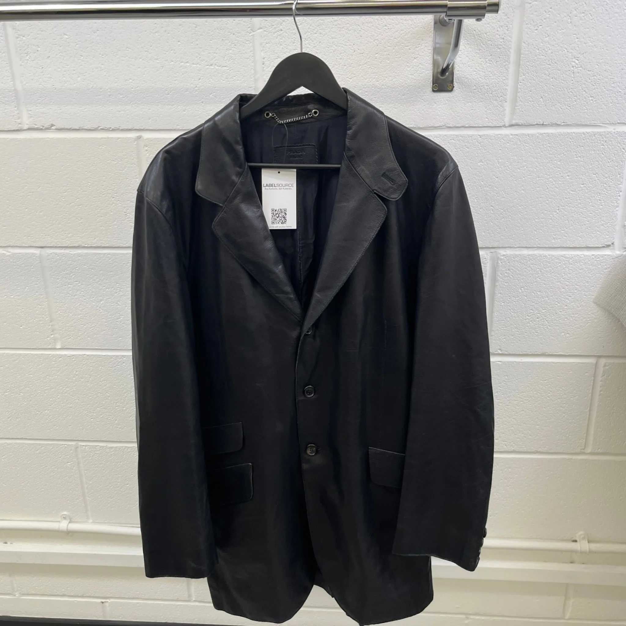 Men's Leather Blazer (Rrp £4150) Jacket Black Size IT 52 / XL - Image 8