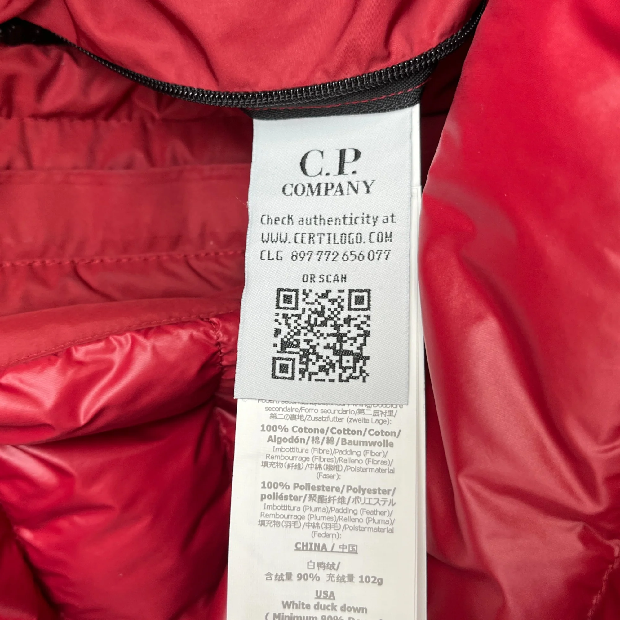 Men's Lens Down Jacket Red Size IT 44 / XS - Image 7