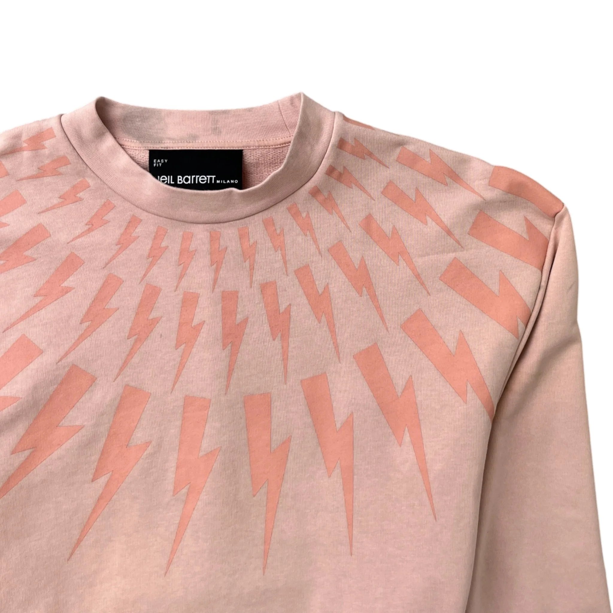 Men's Lightning Bolt Logo Sweatshirt Pink Size XS - Image 5