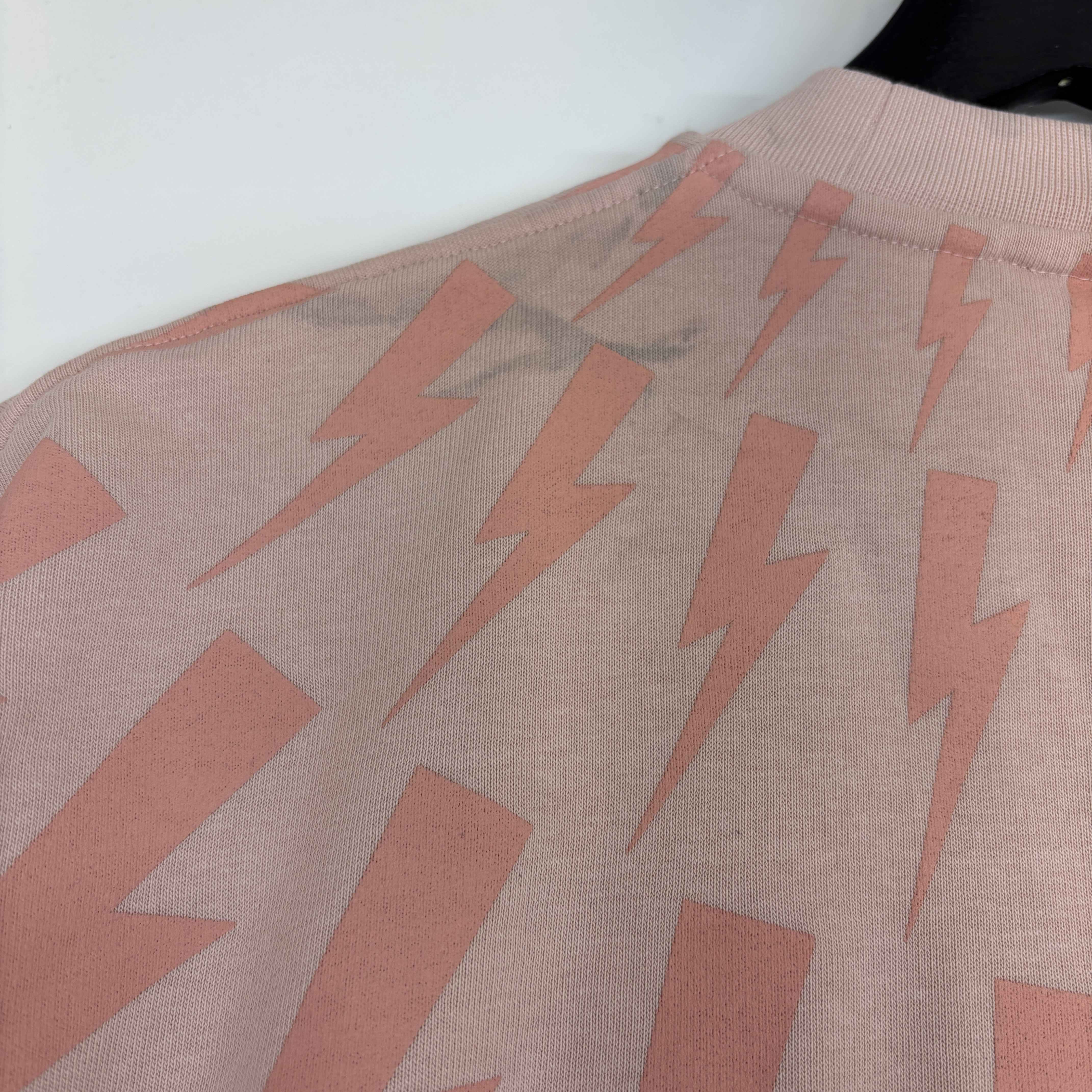 Men's Lightning Bolt Logo Sweatshirt Pink Size XS - Image 9