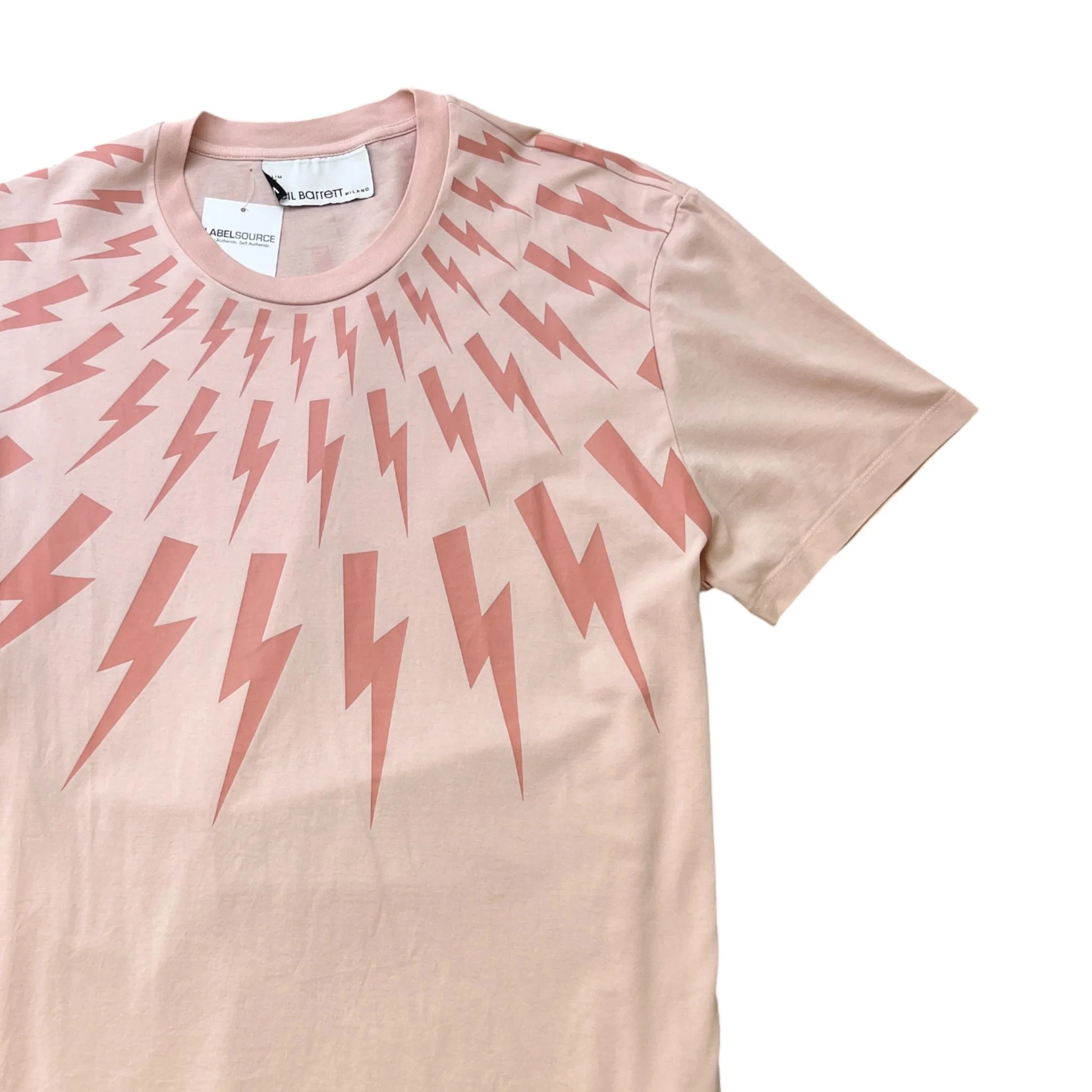 Men's Lightning Bolt Logo T-Shirt Pink Size XL - Image 3