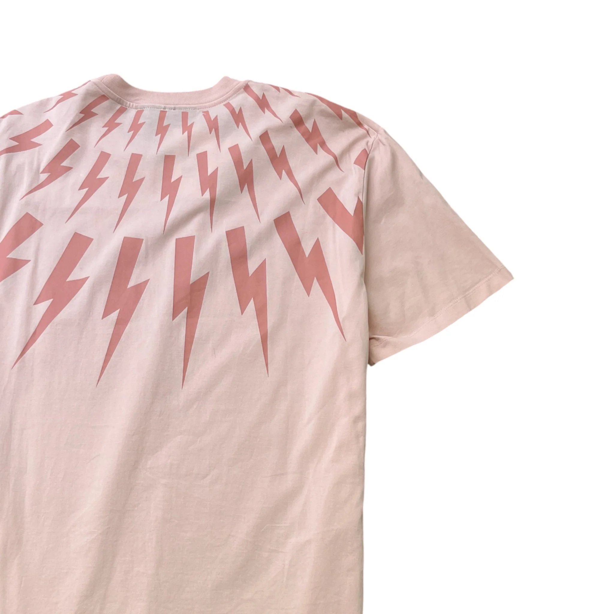 Men's Lightning Bolt Logo T-Shirt Pink Size XL - Image 4