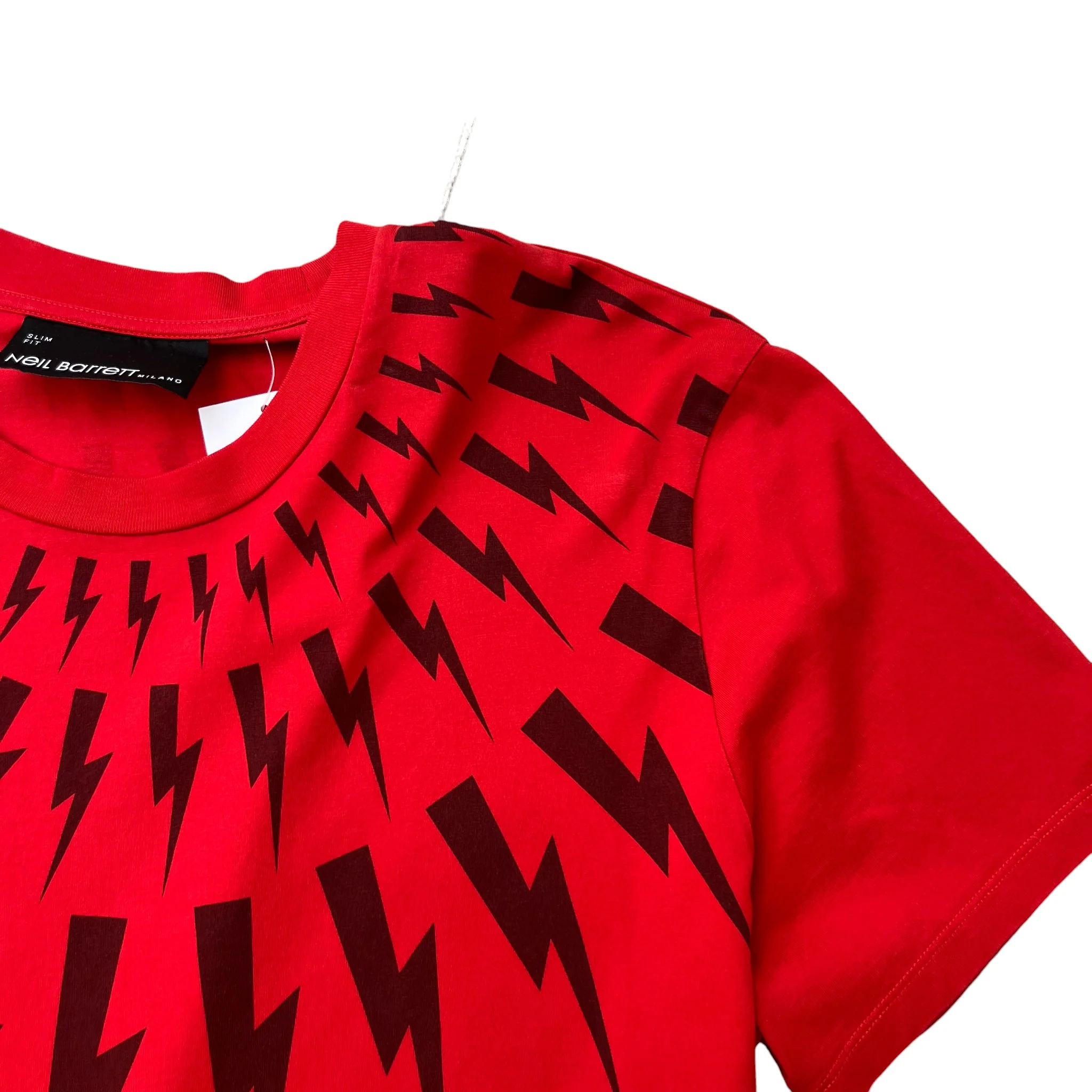 Men's Lightning Bolt T-Shirt Red Size XL - Image 5