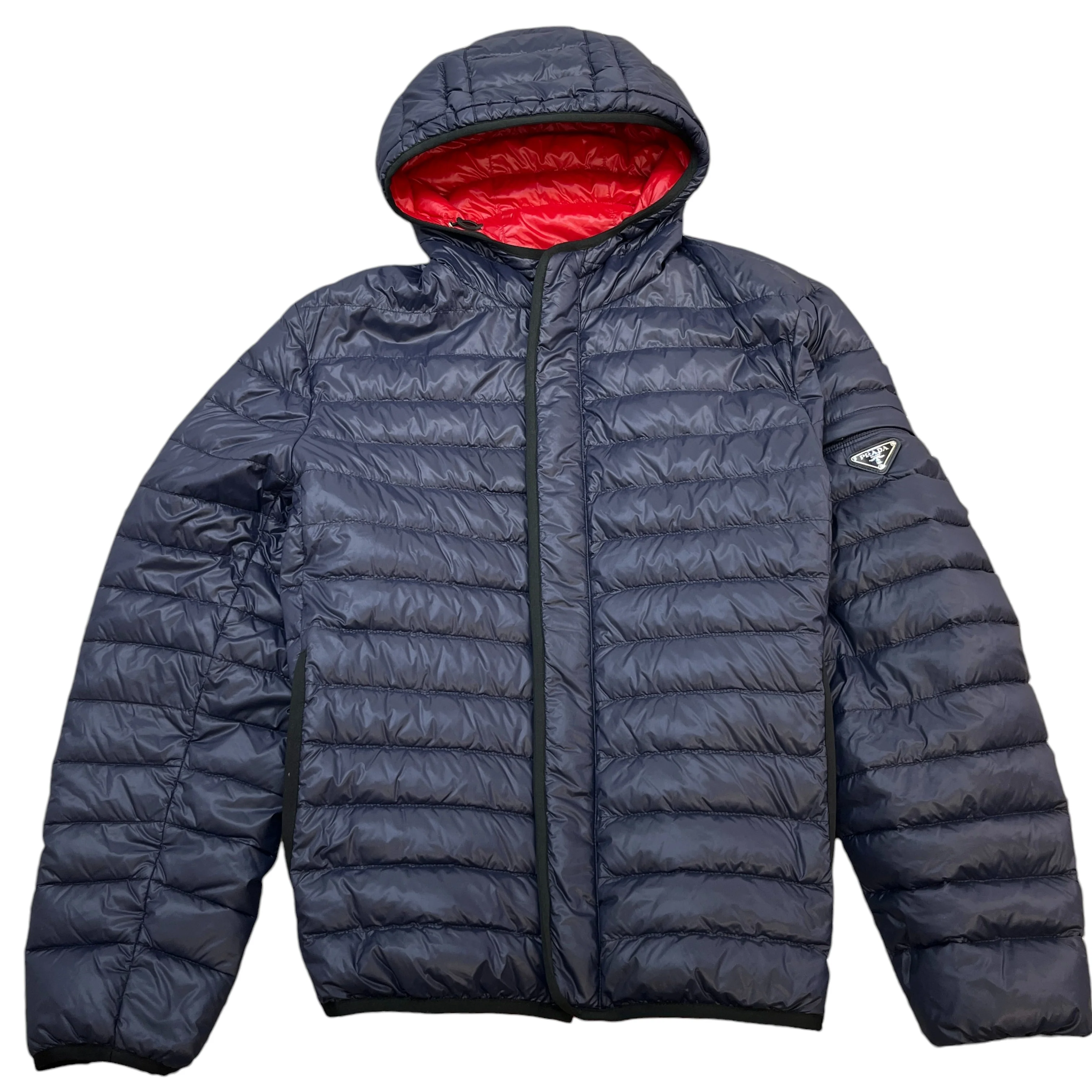 Men's Lightweight Nylon Plaque Down Jacket Navy Size IT 52 / XL