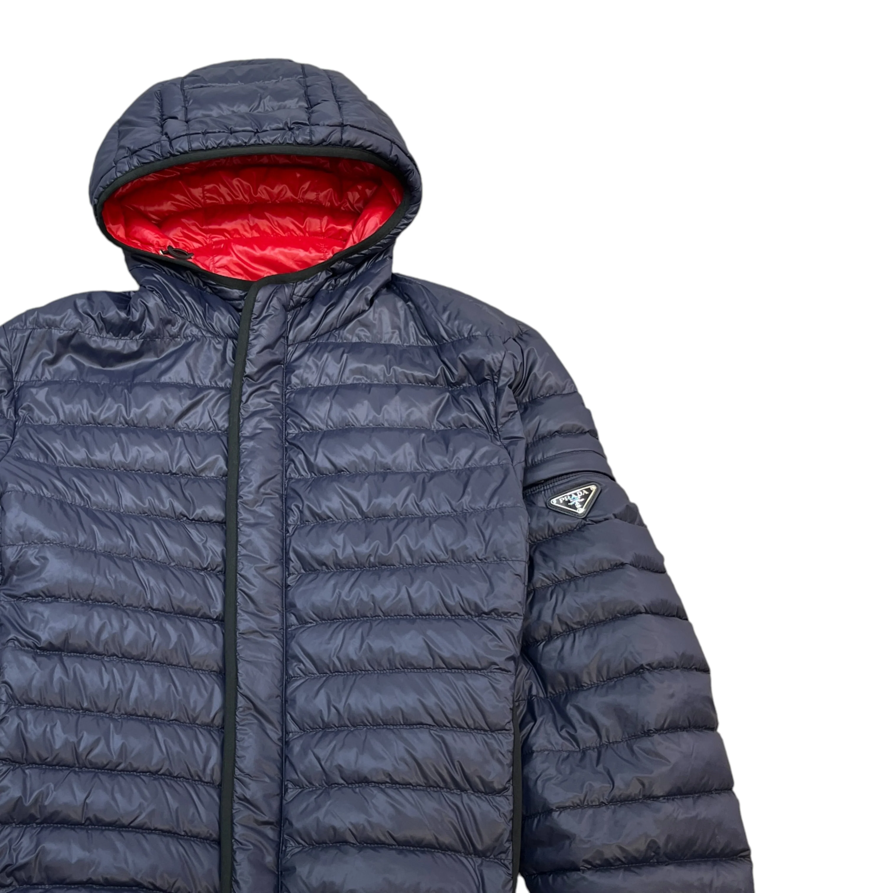 Men's Lightweight Nylon Plaque Down Jacket Navy Size IT 52 / XL - Image 3