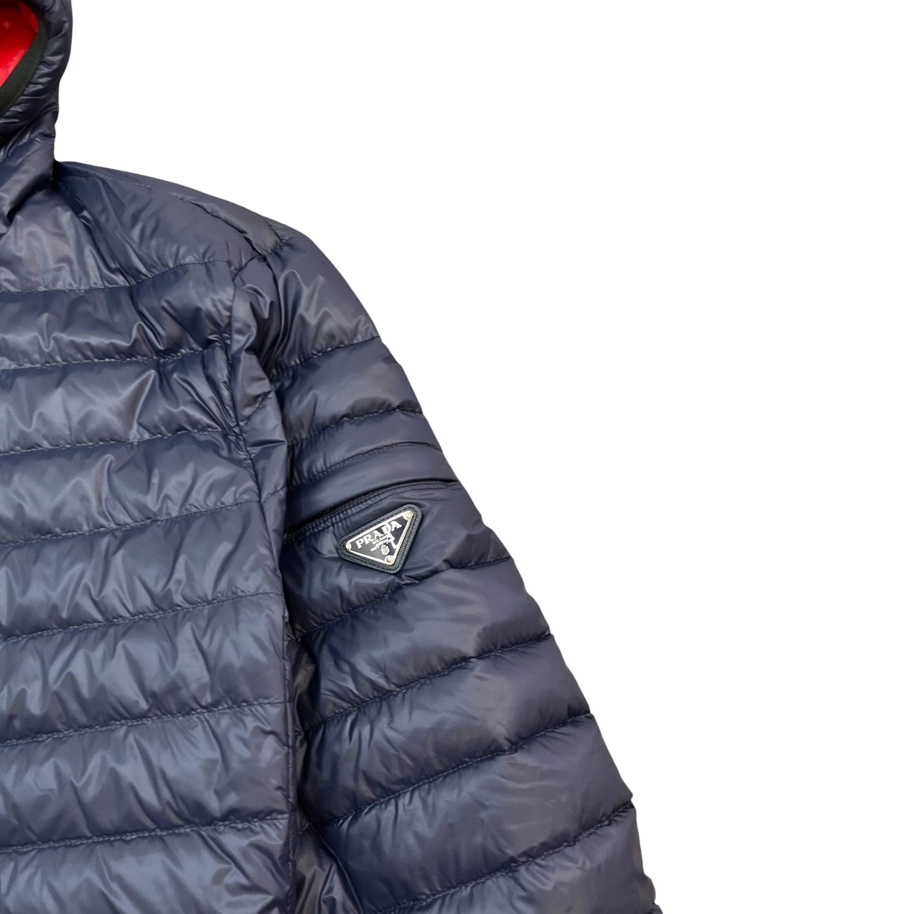 Men's Lightweight Nylon Plaque Down Jacket Navy Size IT 52 / XL - Image 5