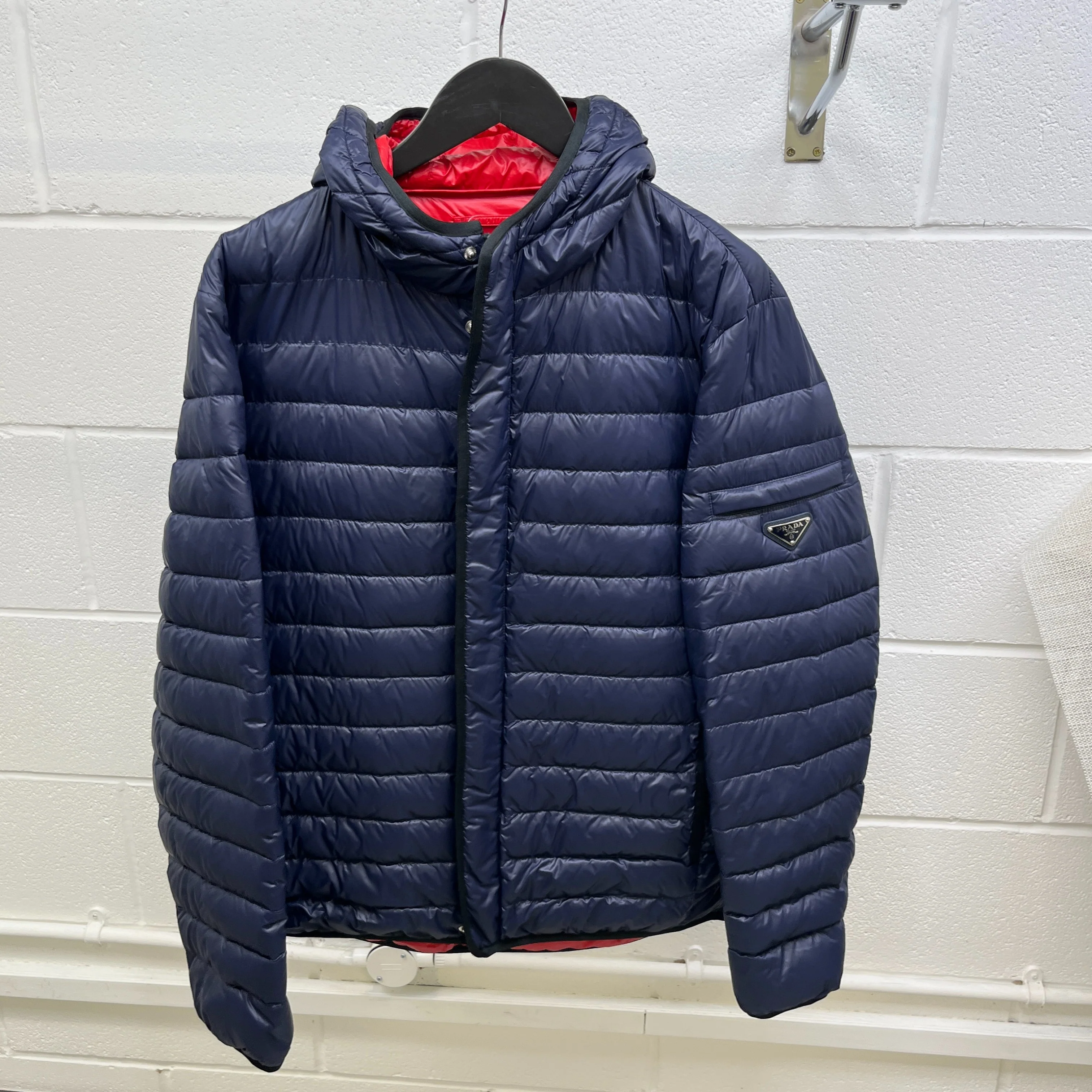 Men's Lightweight Nylon Plaque Down Jacket Navy Size IT 52 / XL - Image 8