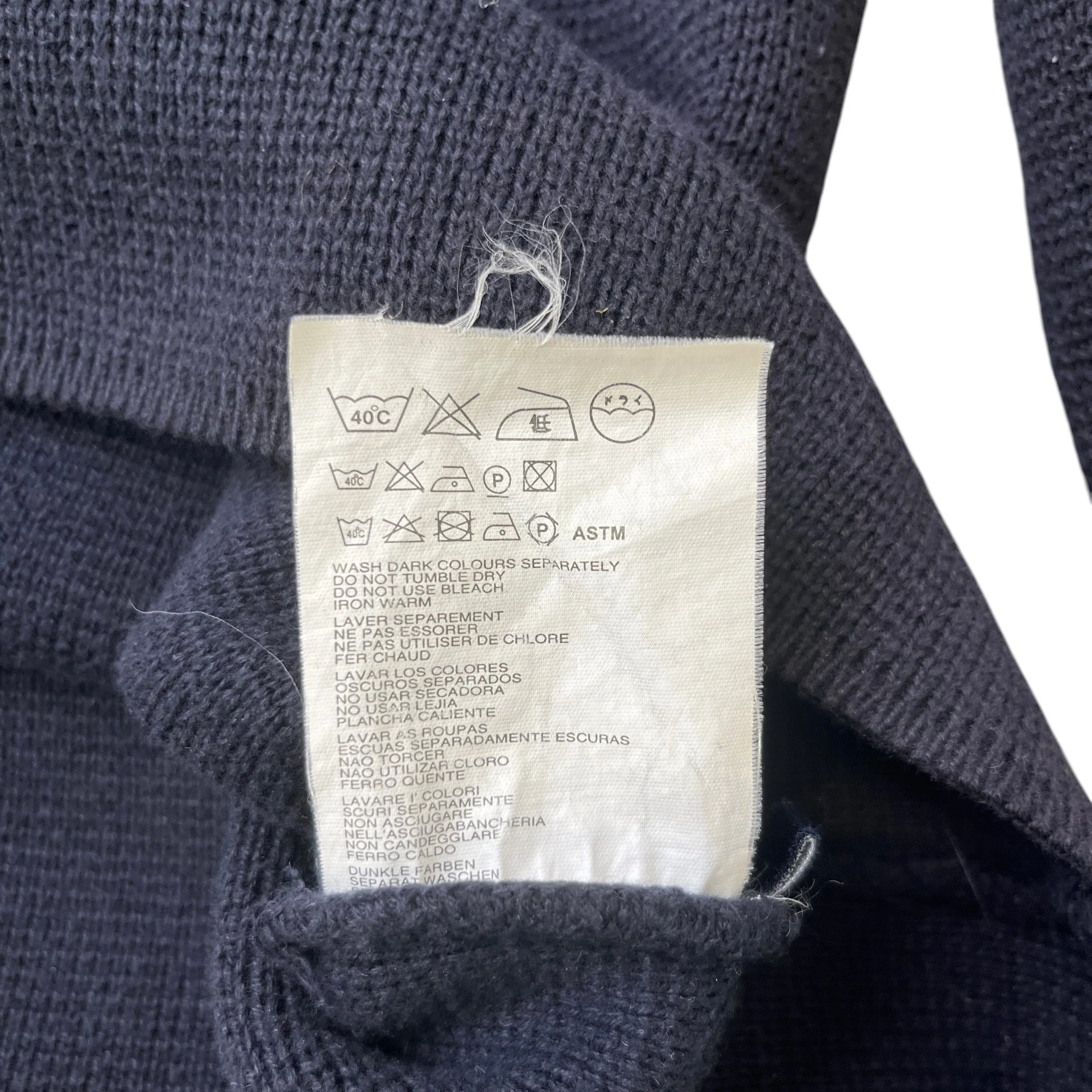 Men's Linear Rosa Jumper Navy Size L - Image 17