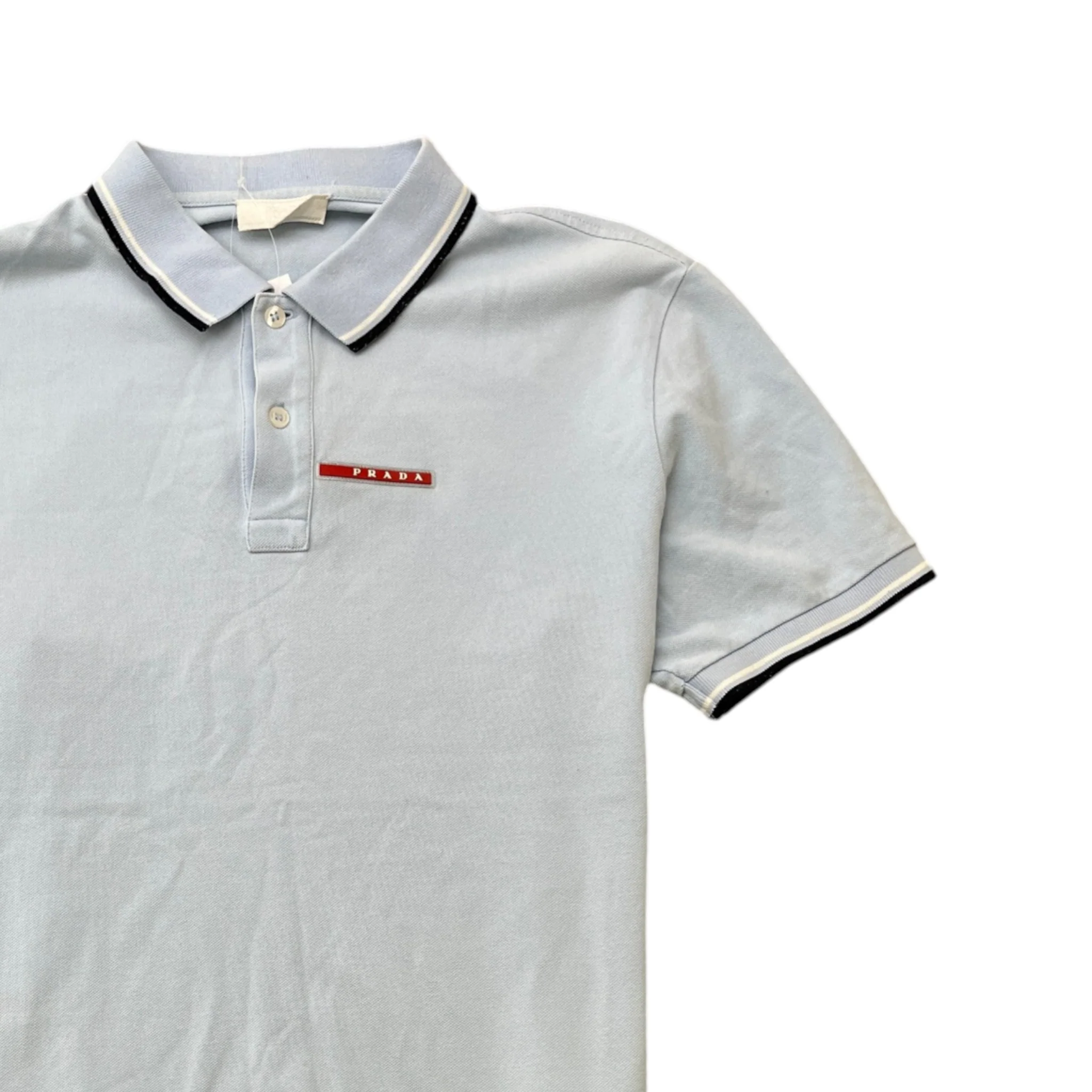 Men's Linear Rosa Polo Shirt Blue Size XL - Image 3