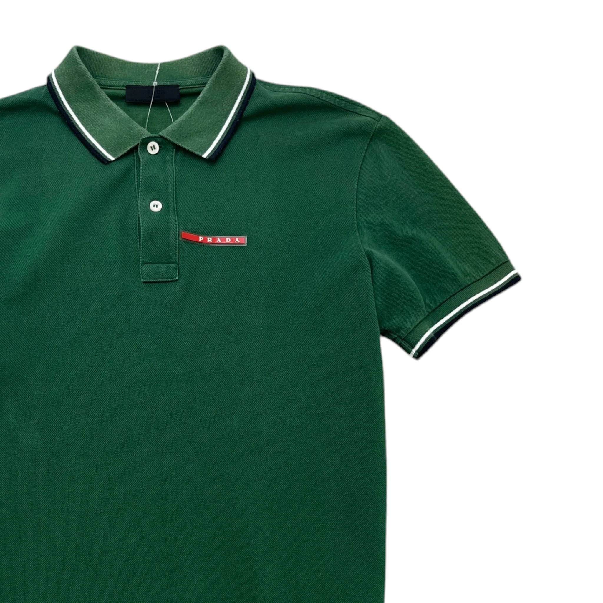 Men's Linear Rosa Polo Shirt Green Size M - Image 3