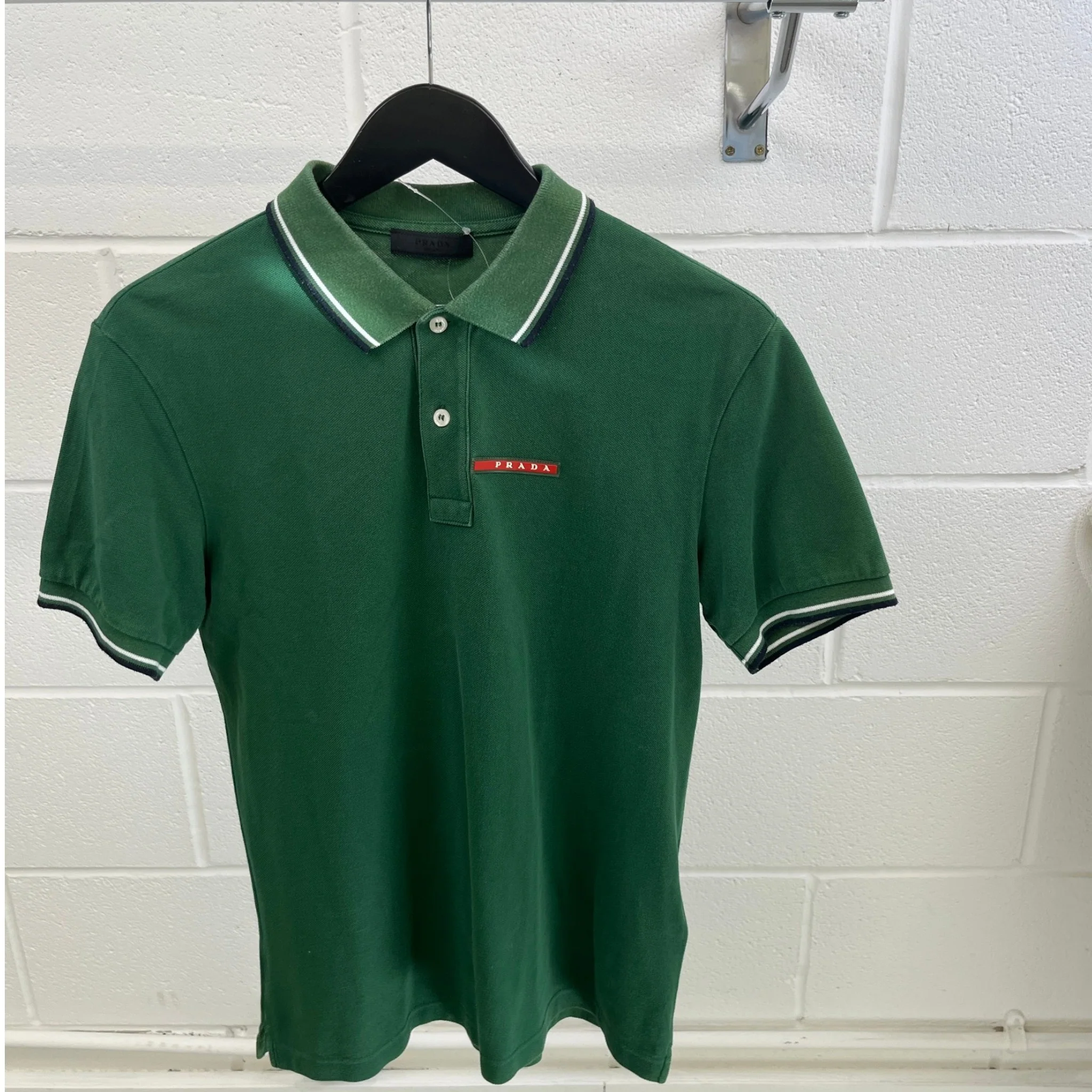 Men's Linear Rosa Polo Shirt Green Size M - Image 8