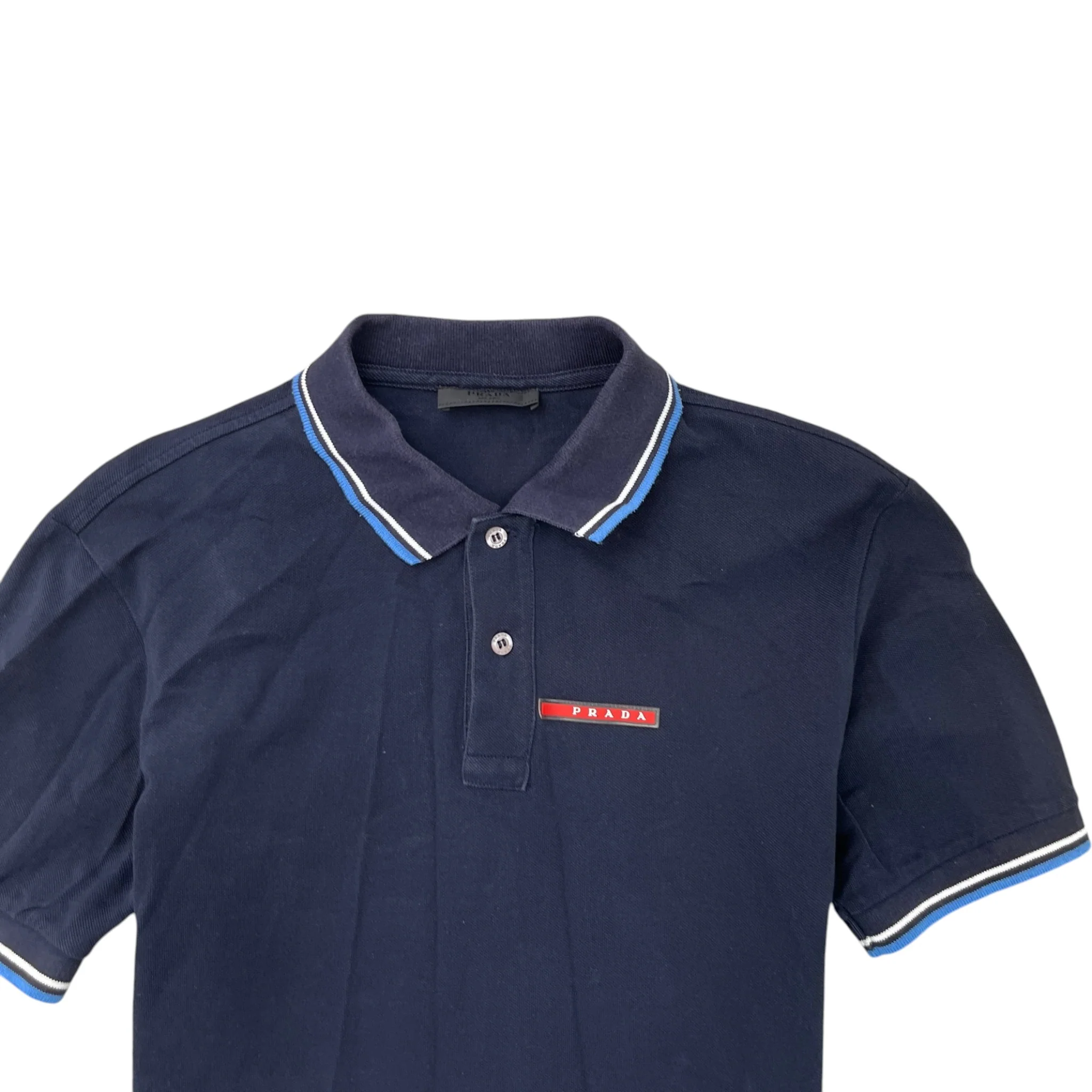 Men's Linear Rosa Polo Shirt Navy Size M - Image 5