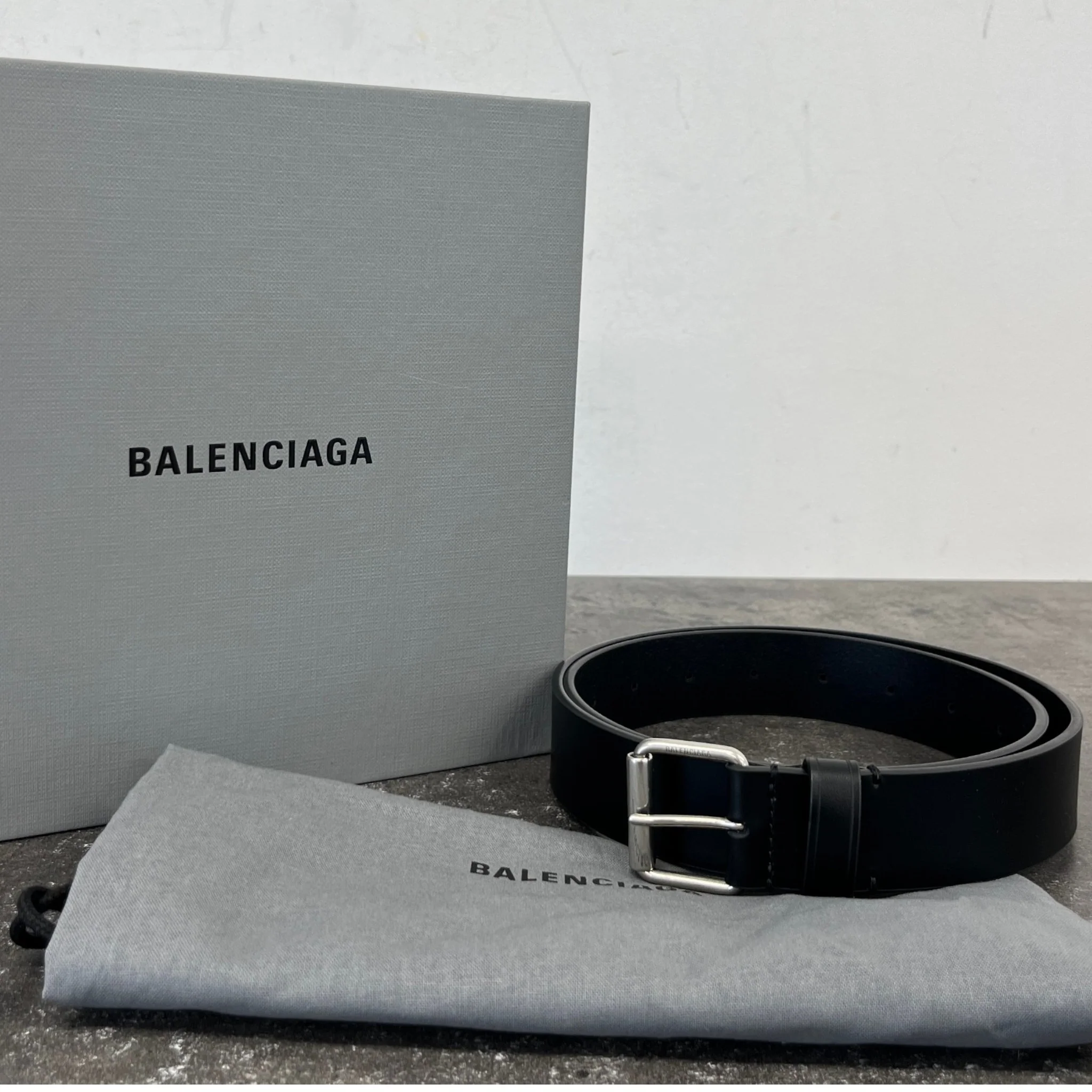 Men's Logo Buckle Belt Black - Image 7