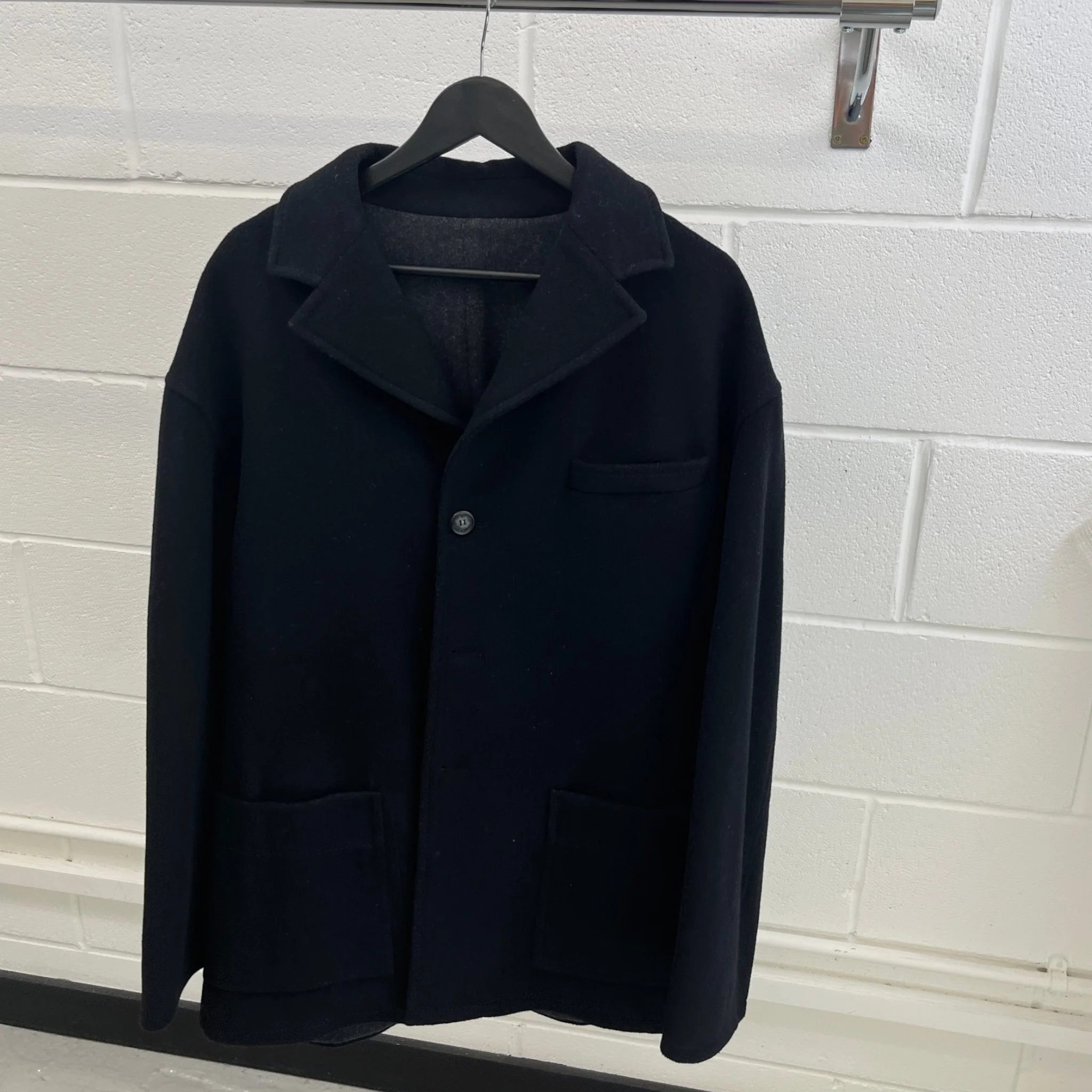 Men's Logo Button Trench Jacket Grey Size IT 52 / XL - Image 8