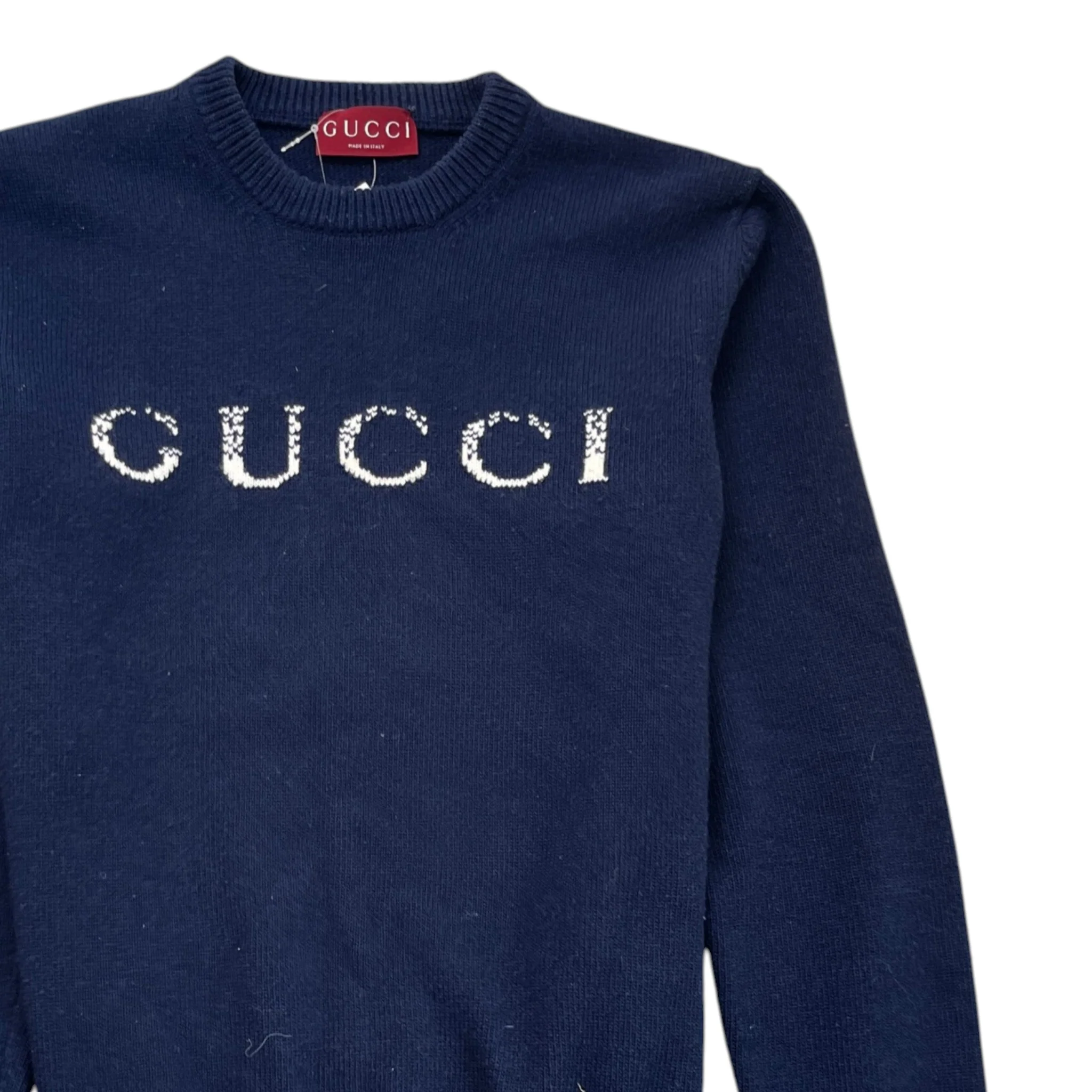 Men's Logo Knit Jumper Navy Size M - Image 3