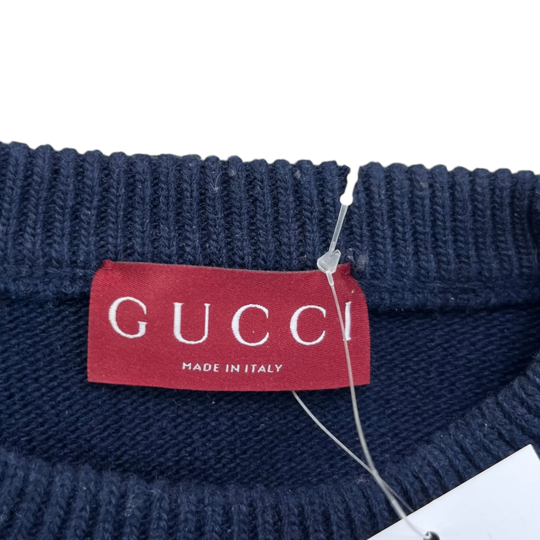 Men's Logo Knit Jumper Navy Size M - Image 7