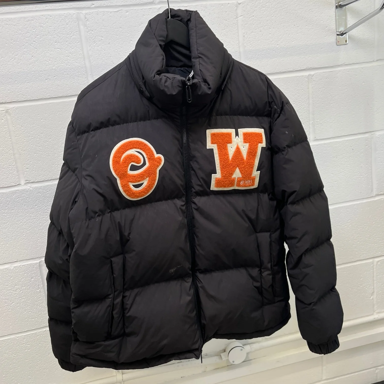Men's Logo Patch Down Jacket Black Size XL - Image 10