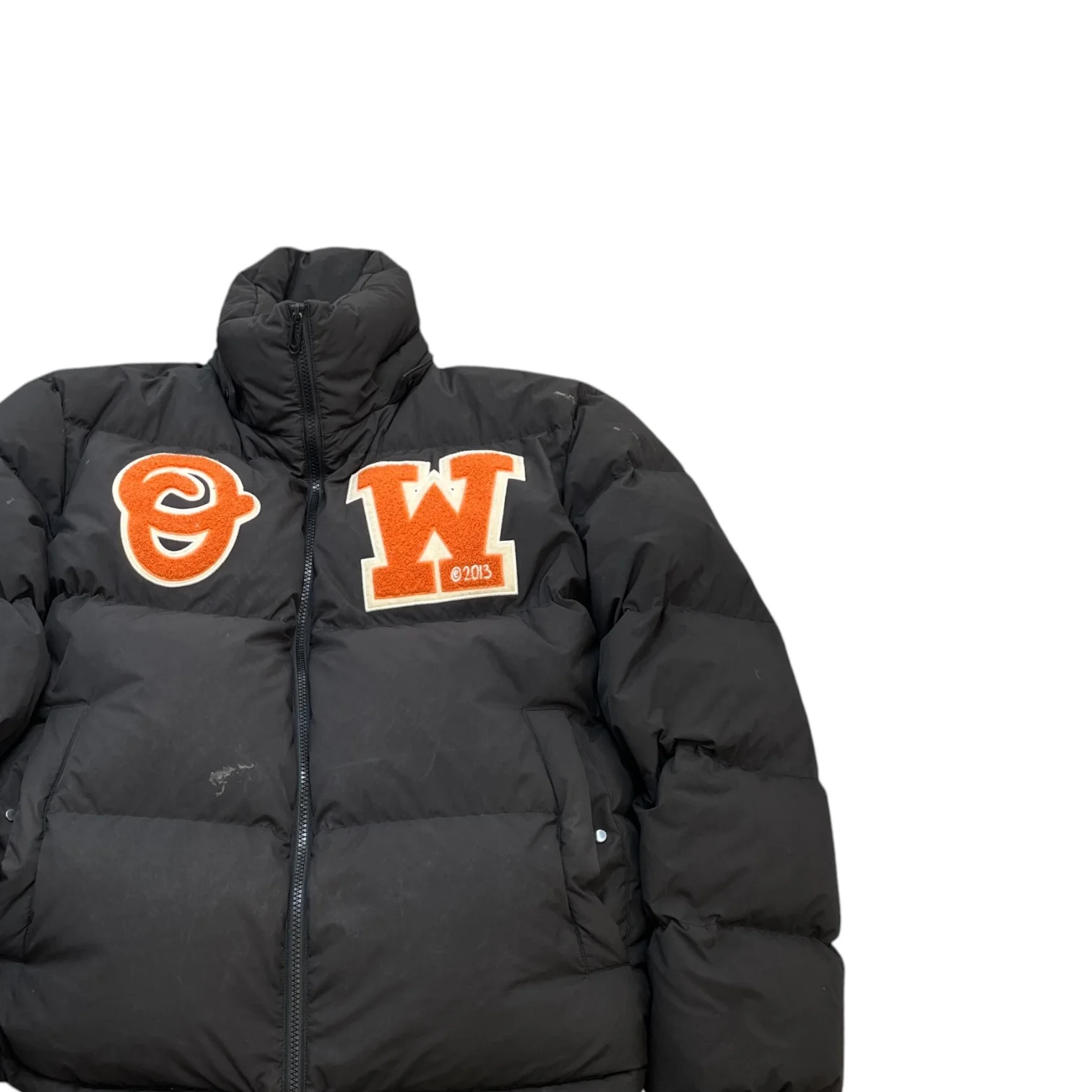 Men's Logo Patch Down Jacket Black Size XL - Image 3