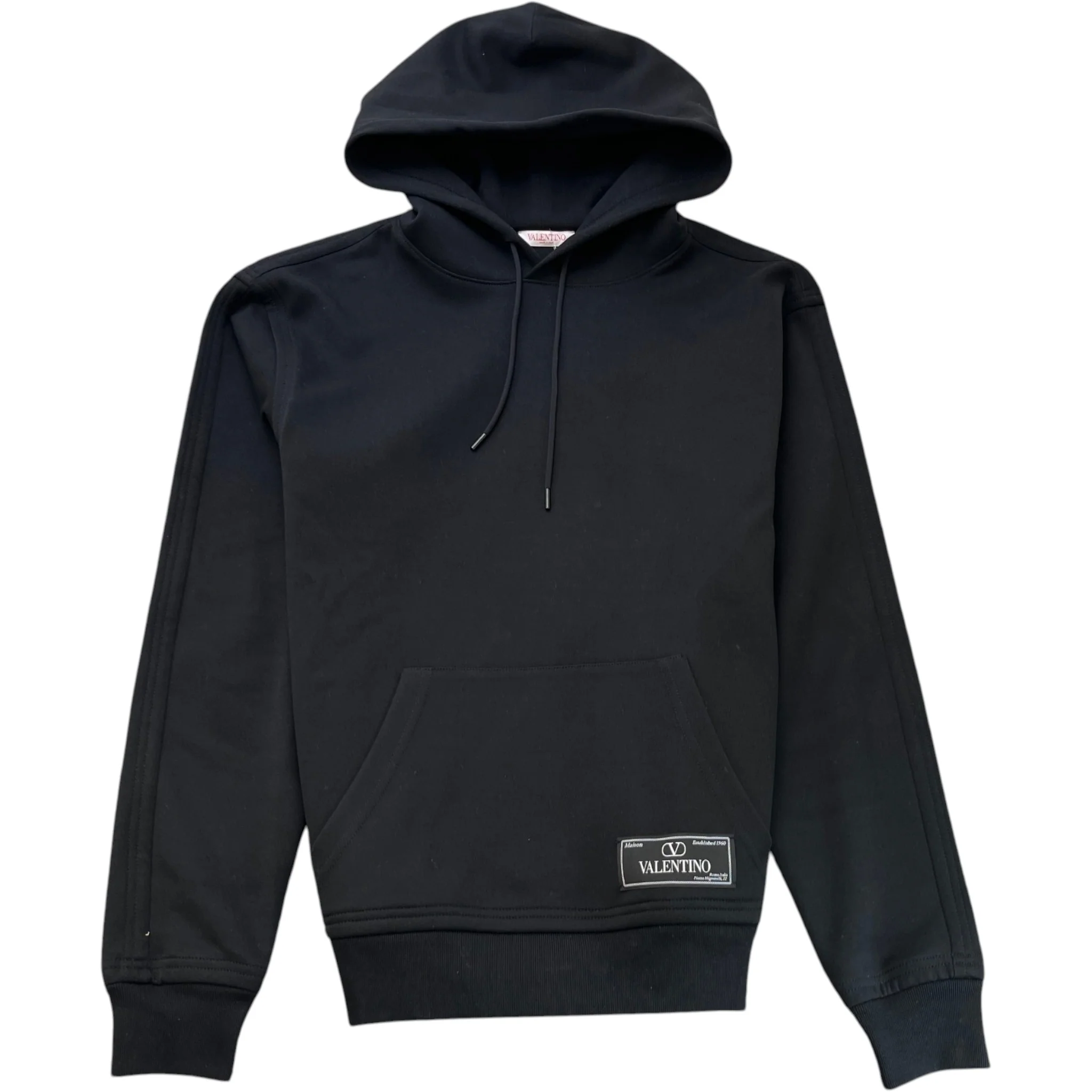 Men's Logo Patch Hoodie Black Size M