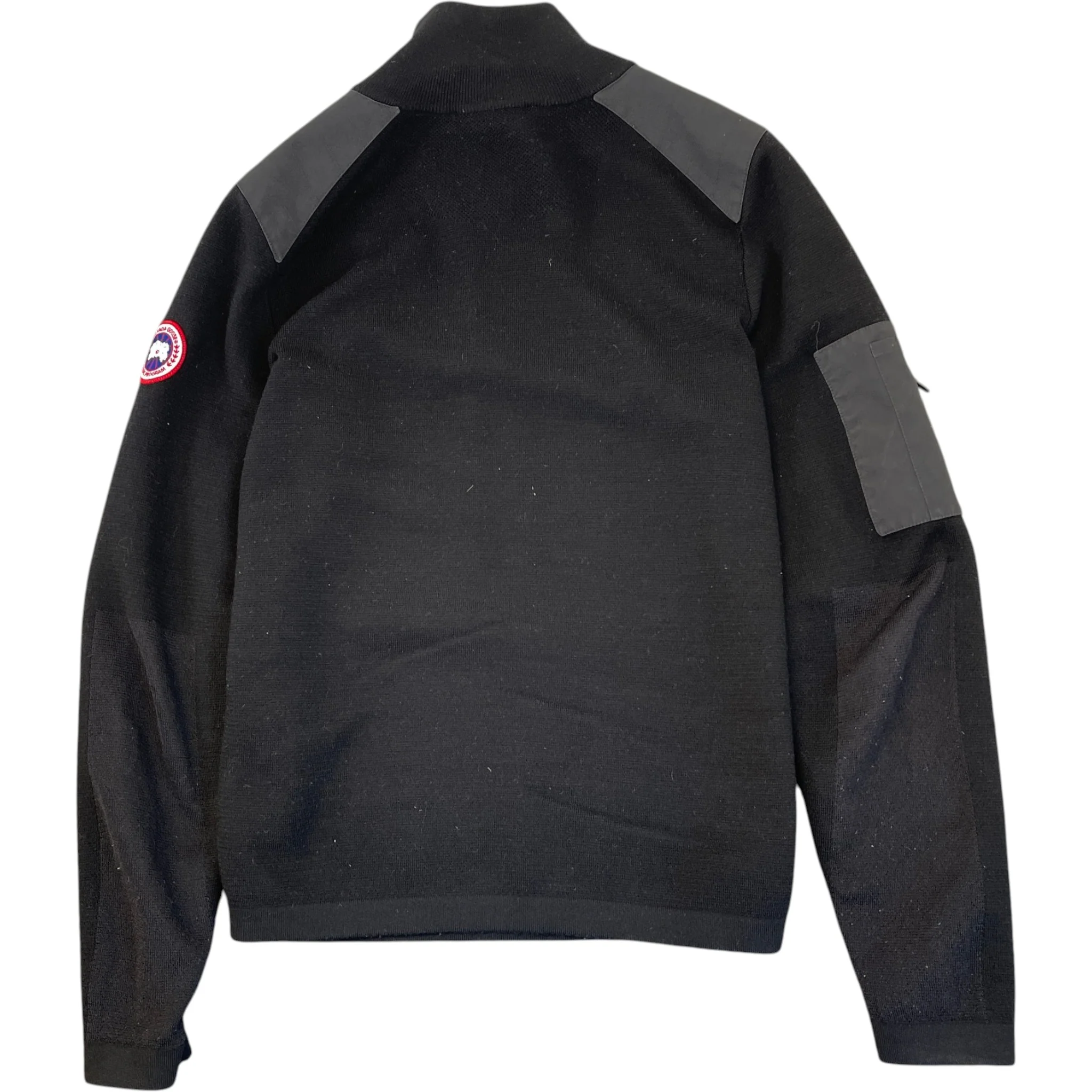 Men's Logo Patch Quarter Zip Jumper Black Size XL - Image 2