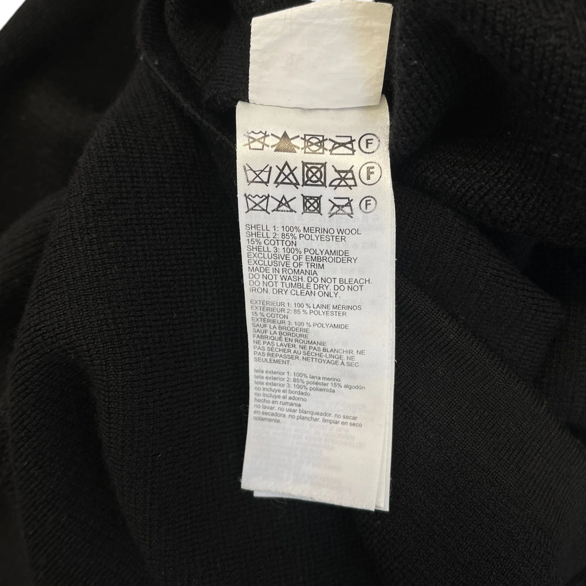 Men's Logo Patch Quarter Zip Jumper Black Size XL - Image 8