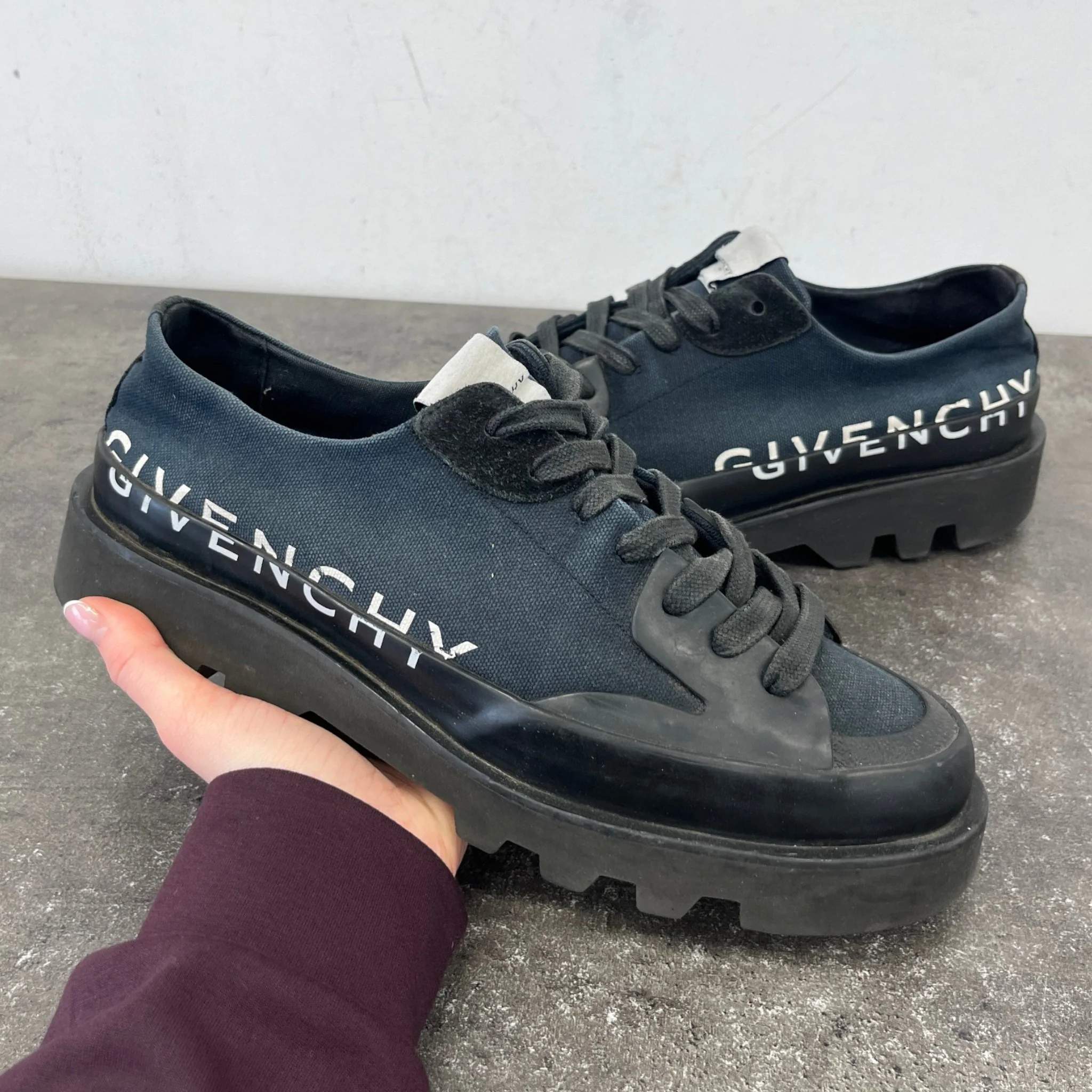 Men's Logo Print Clapham Low Trainers Navy Size EU 43 / UK 9 - Image 12