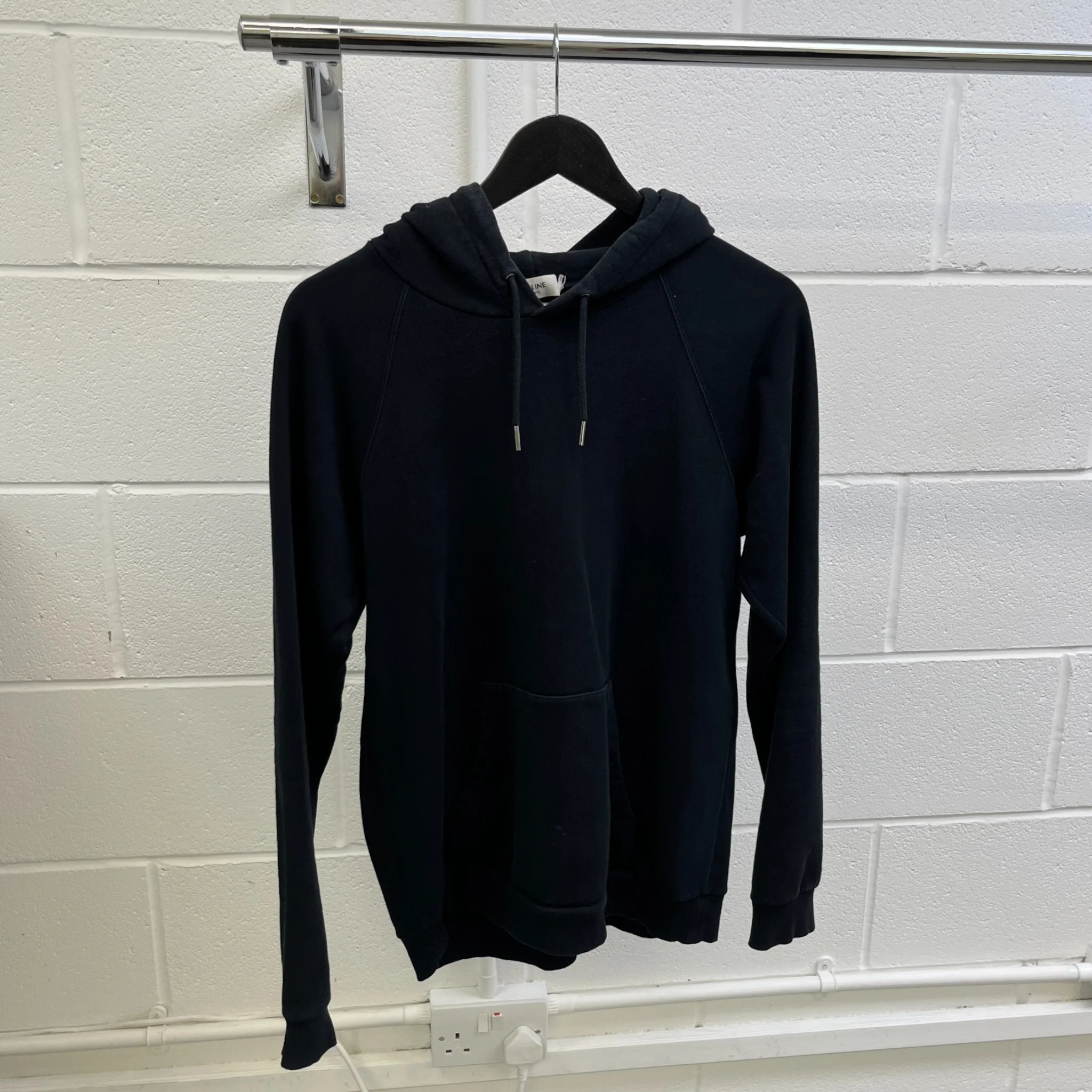 Men's Logo Print Hoodie Black Size M - Image 8