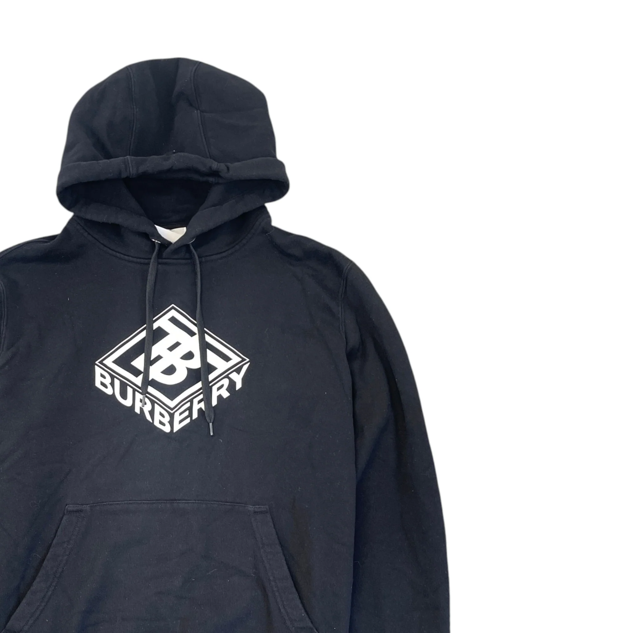 Men's Logo Print Hoodie Black Size M - Image 3