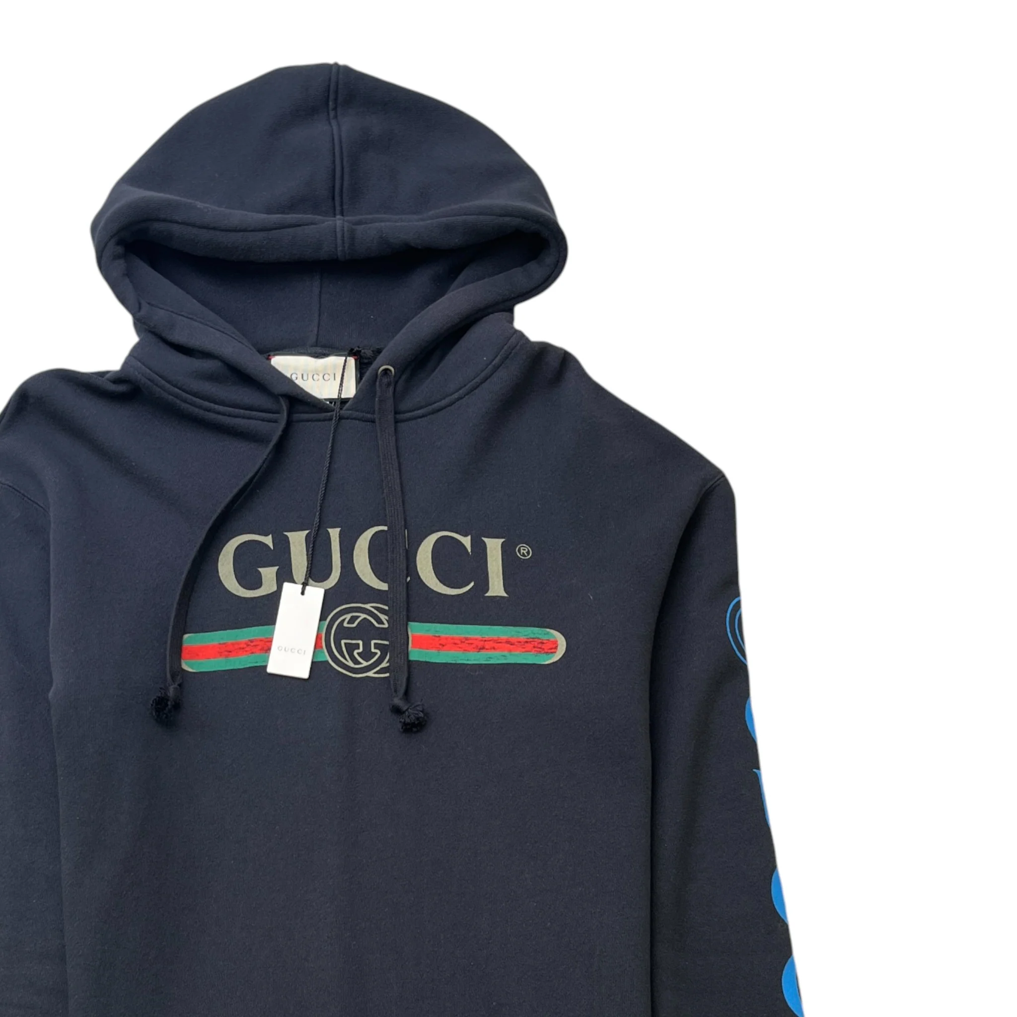 Men's Logo Print Hoodie Black Size S - Image 3