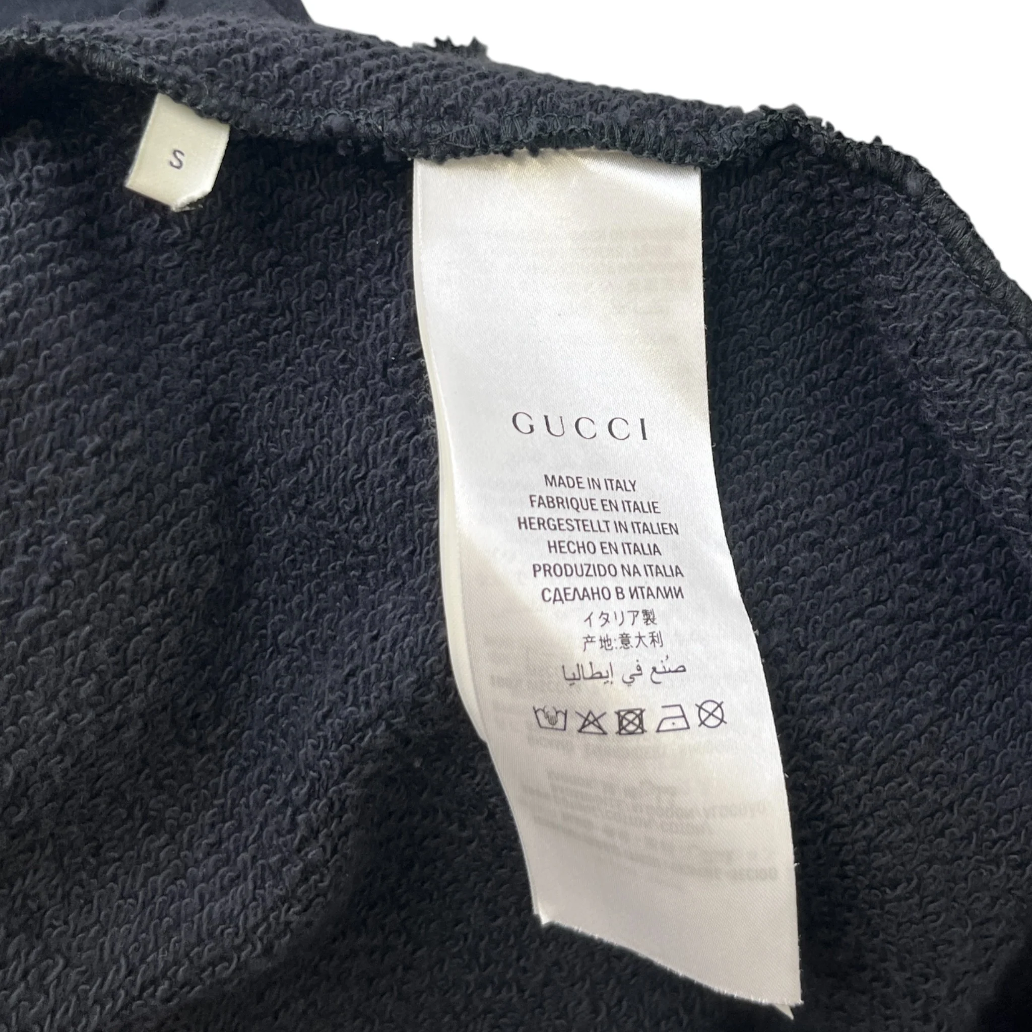 Men's Logo Print Hoodie Black Size S - Image 6