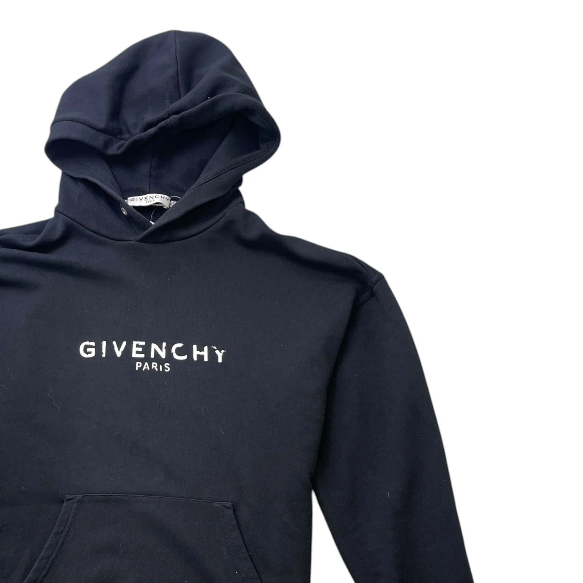 Men's Logo Print Hoodie Black Size S - Image 3