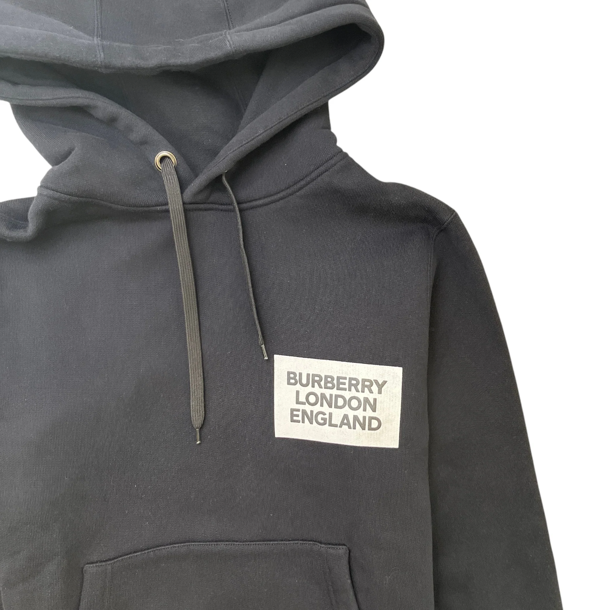 Men's Logo Print Hoodie Black Size S - Image 5