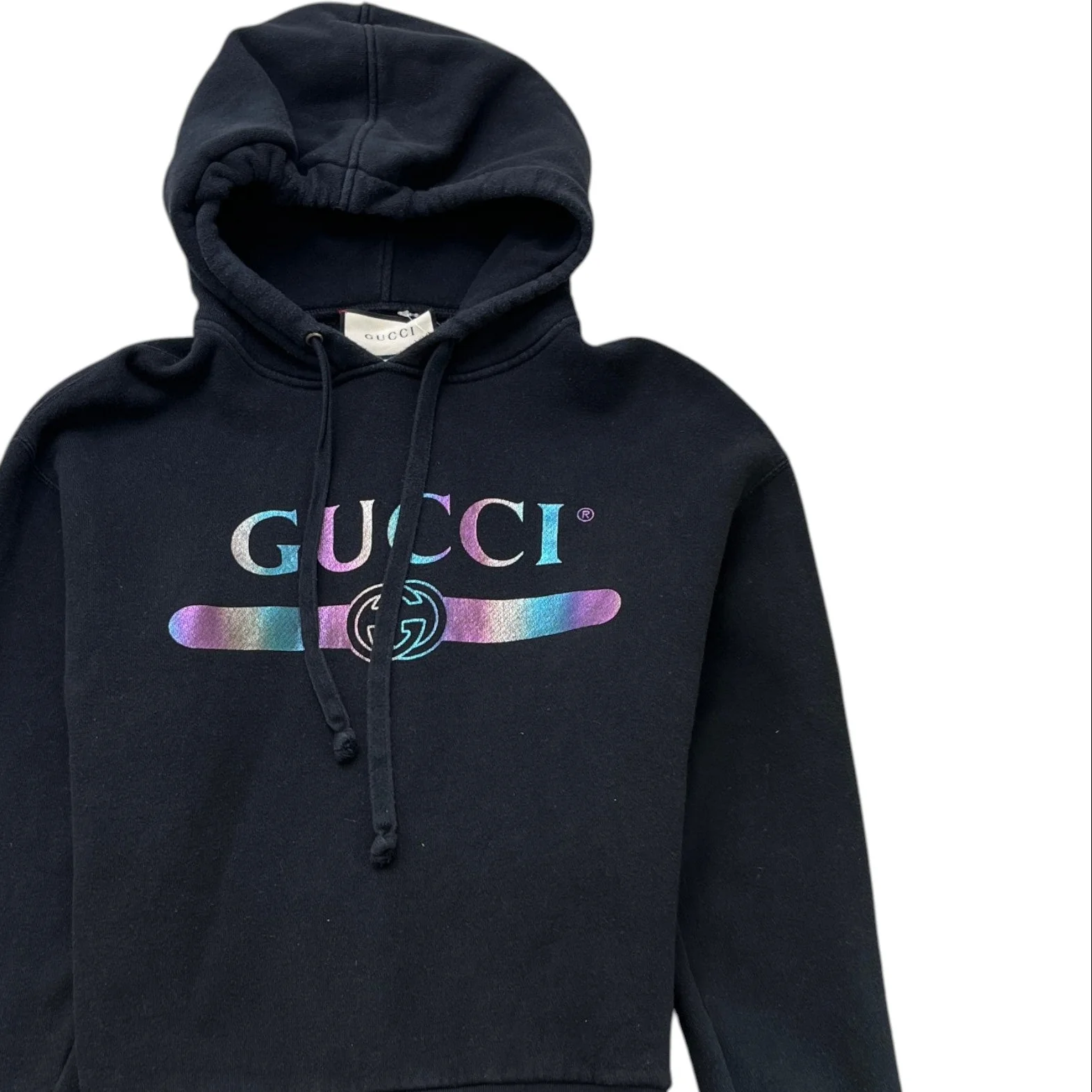 Men's Logo Print Hoodie Black Size XS - Image 3