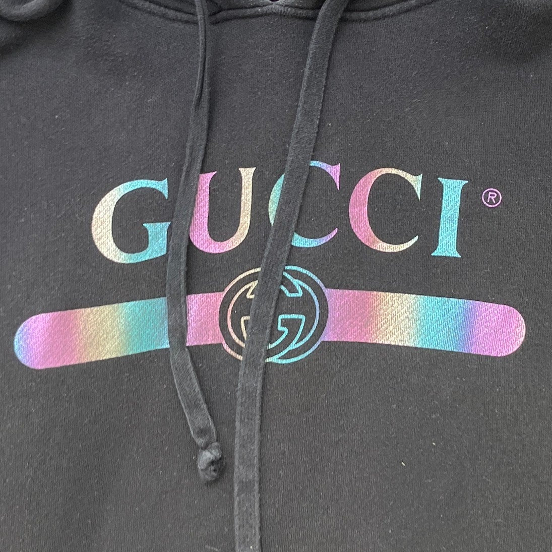 Men's Logo Print Hoodie Black Size XS - Image 5