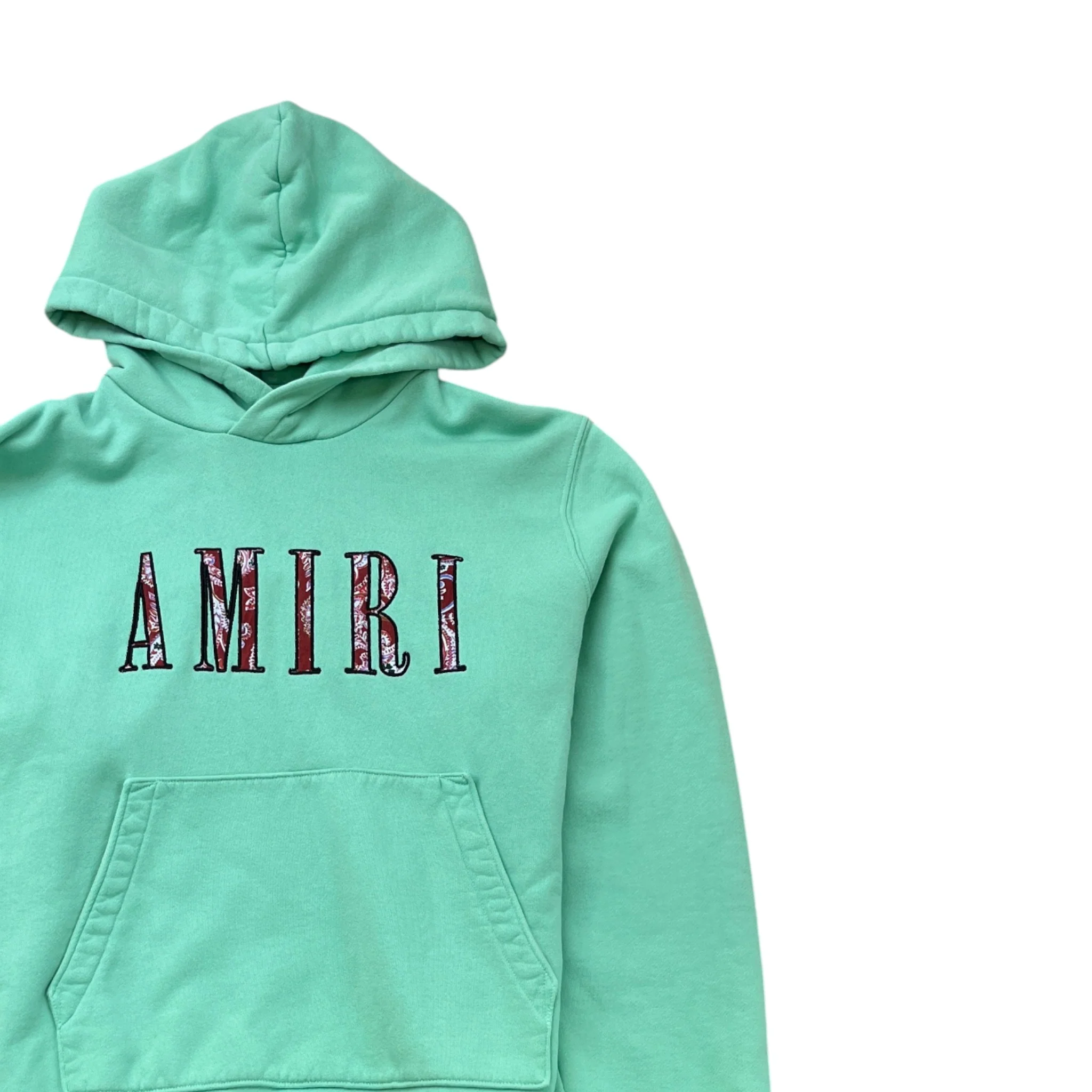 Men's Logo Print Hoodie Green Size S - Image 3