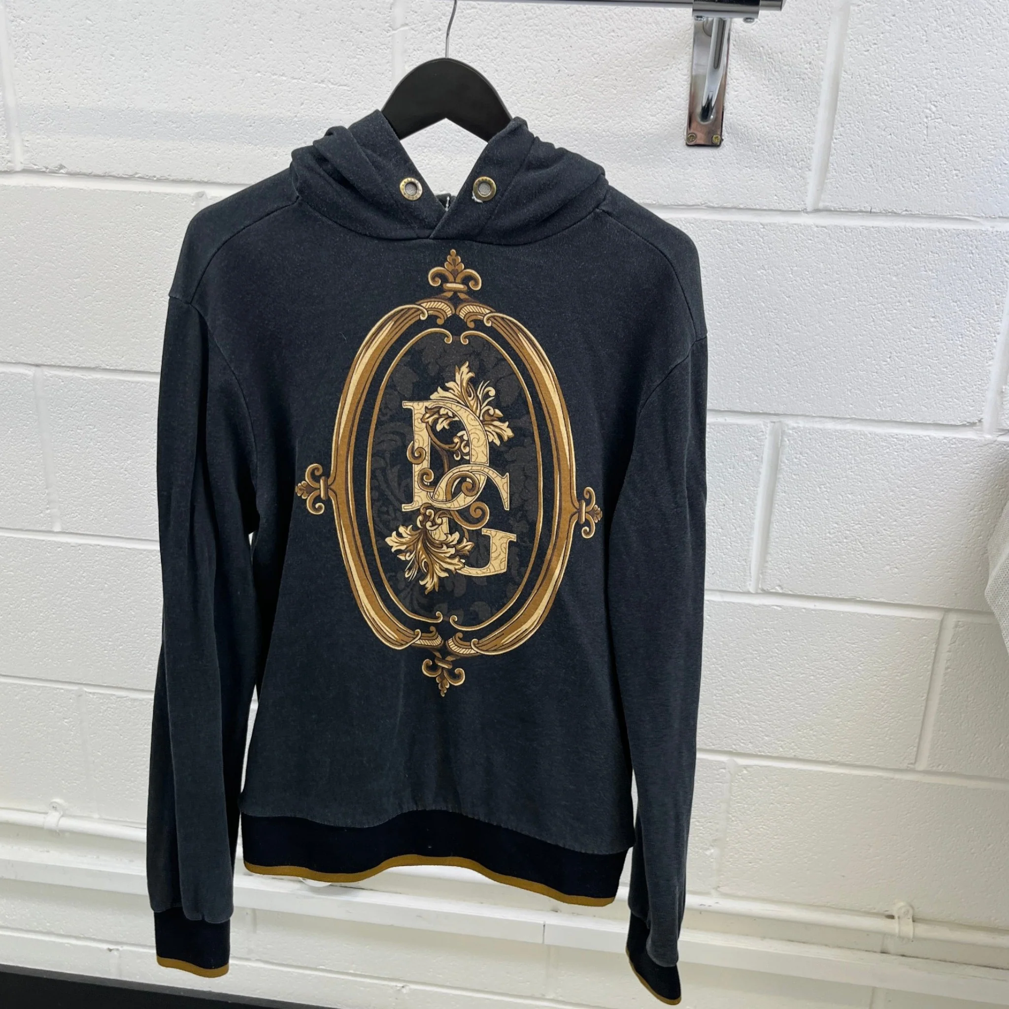 Men's Logo Print Hoodie Grey Size IT 48 / UK M - Image 8
