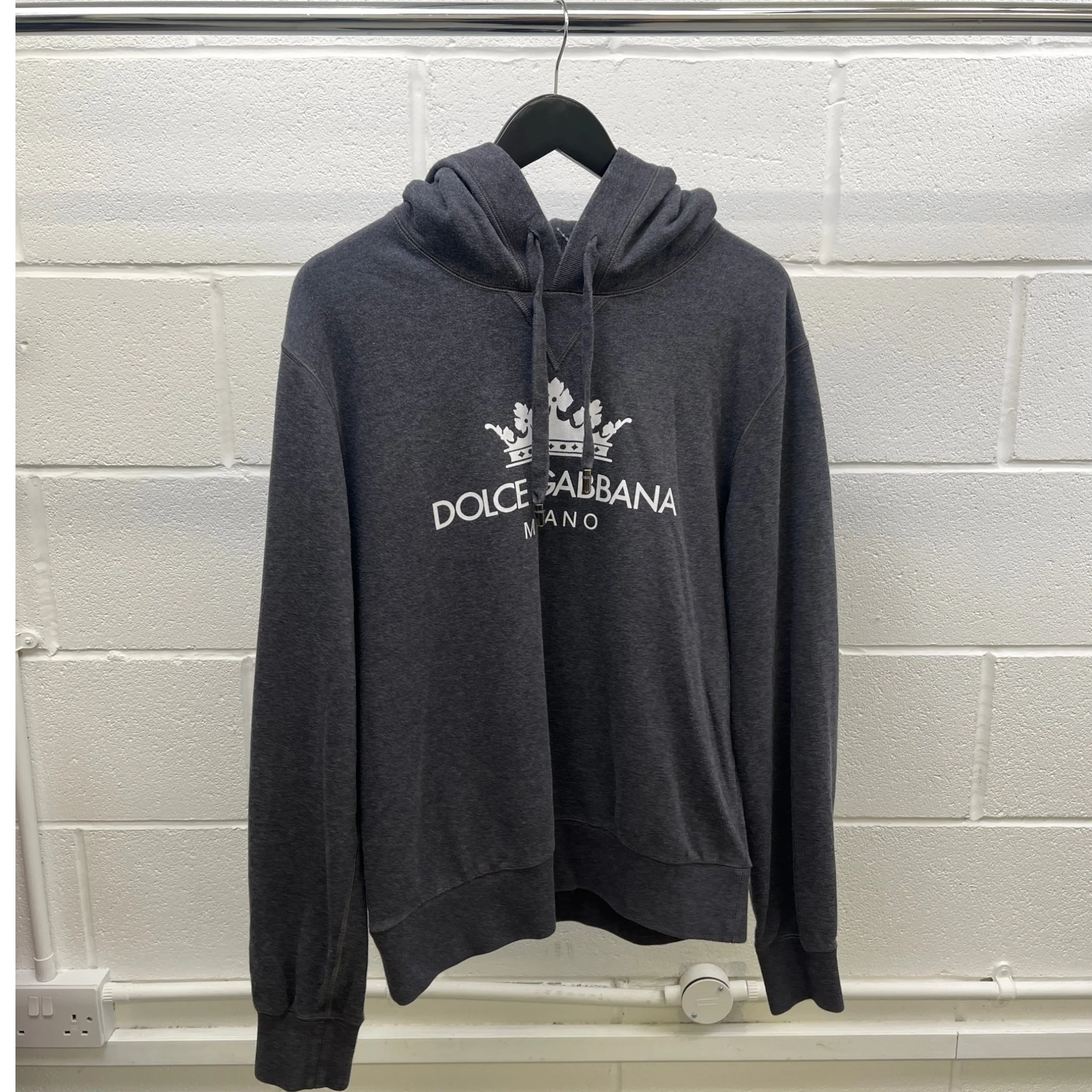 Men's Logo Print Hoodie Grey Size IT 48 / UK M - Image 9