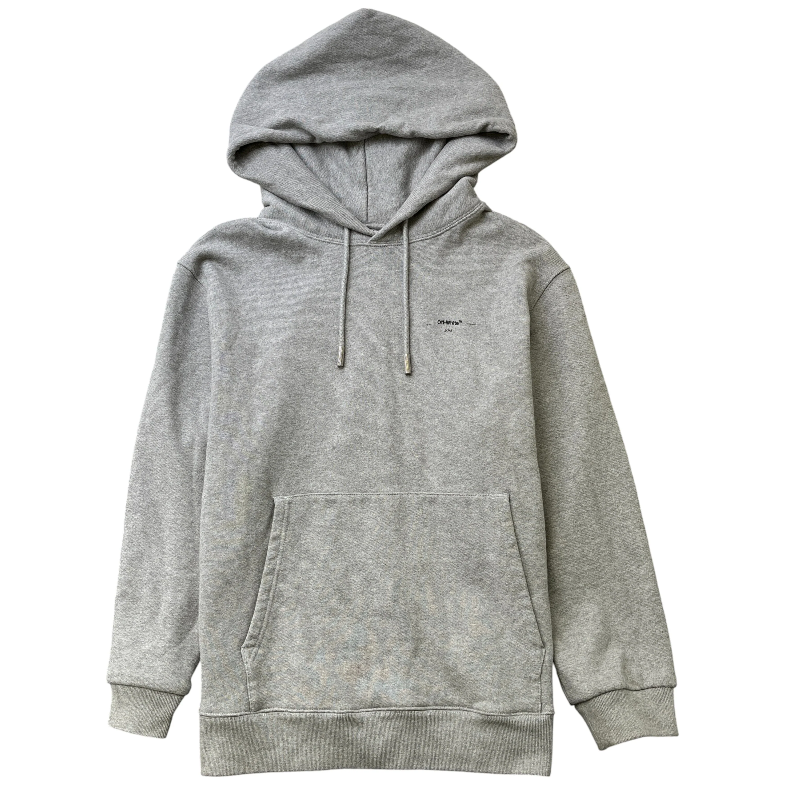 Men's Logo Print Hoodie Grey Size XL