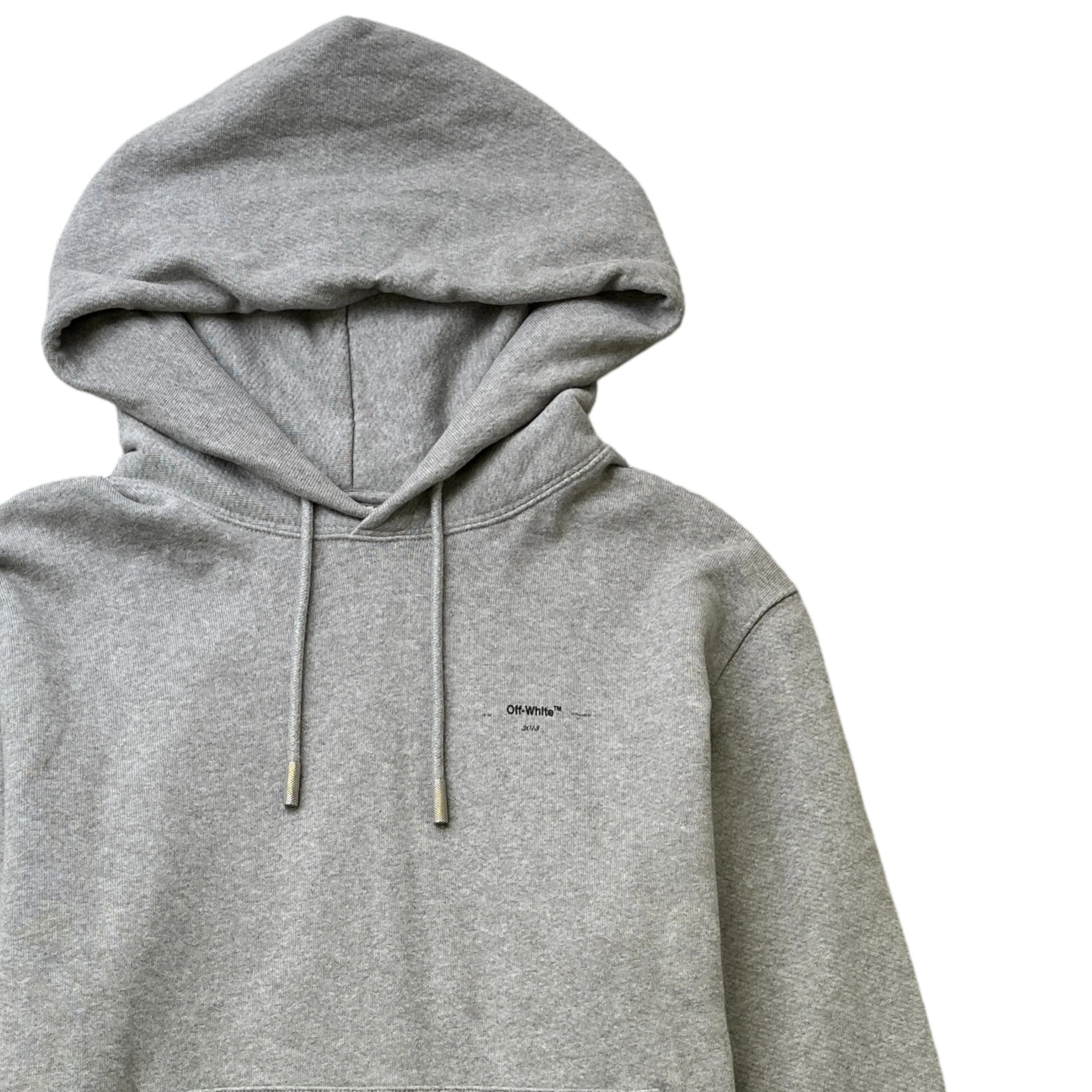 Men's Logo Print Hoodie Grey Size XL - Image 3