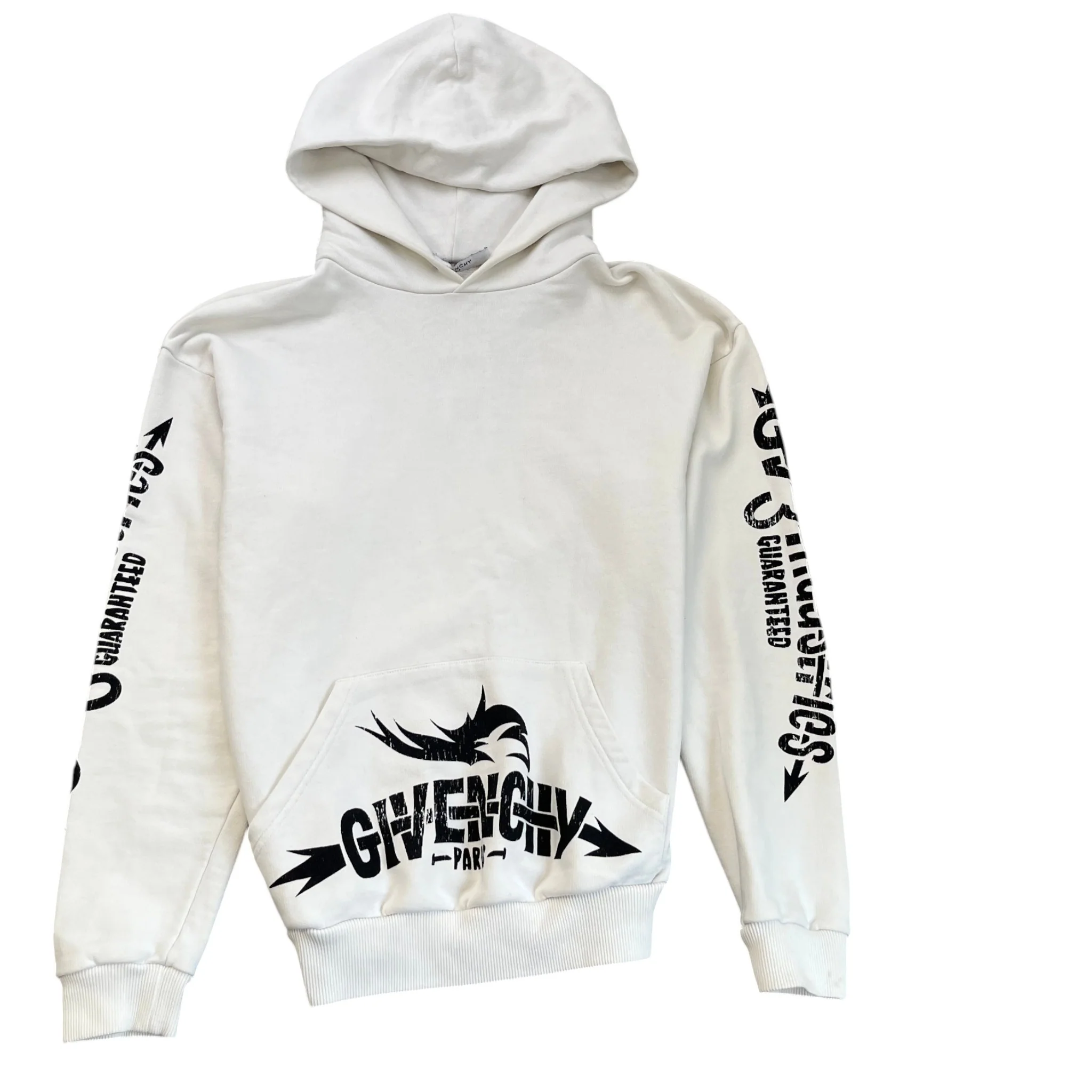 Men's Logo Print Hoodie White Size S
