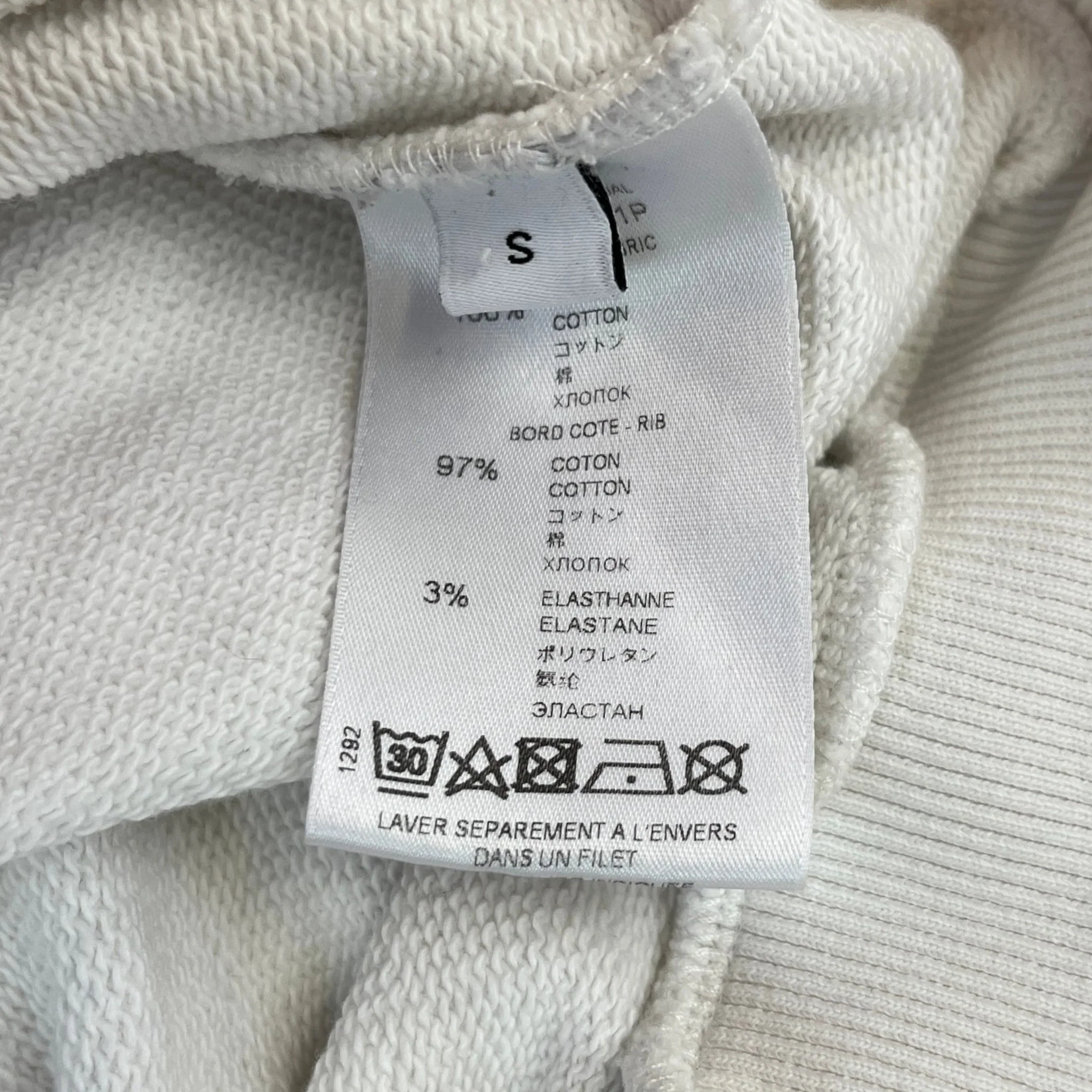 Men's Logo Print Hoodie White Size S - Image 7
