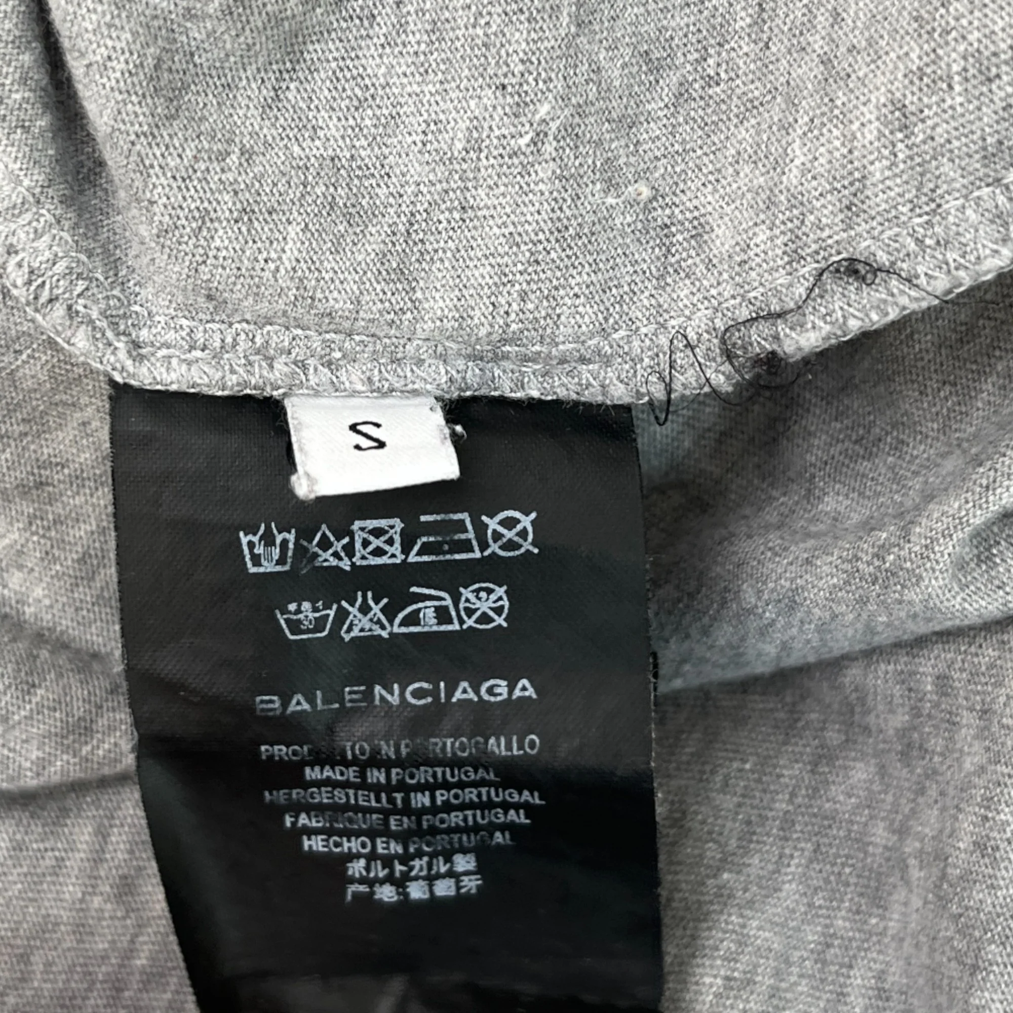 Men's Logo Print Long Sleeve T-Shirt Grey Size S - Image 6
