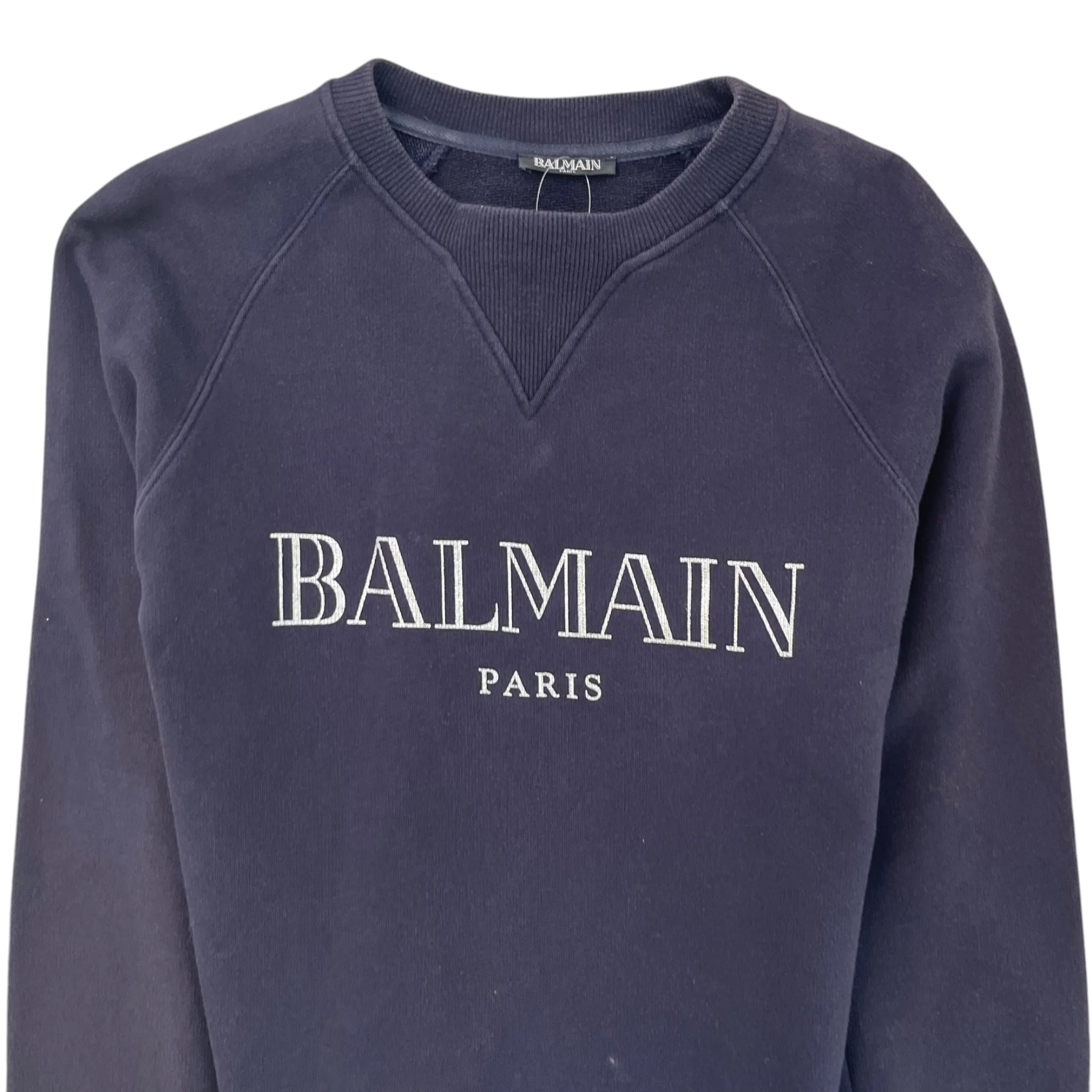 Men's Logo Print Sweatshirt Navy Size XS - Image 5