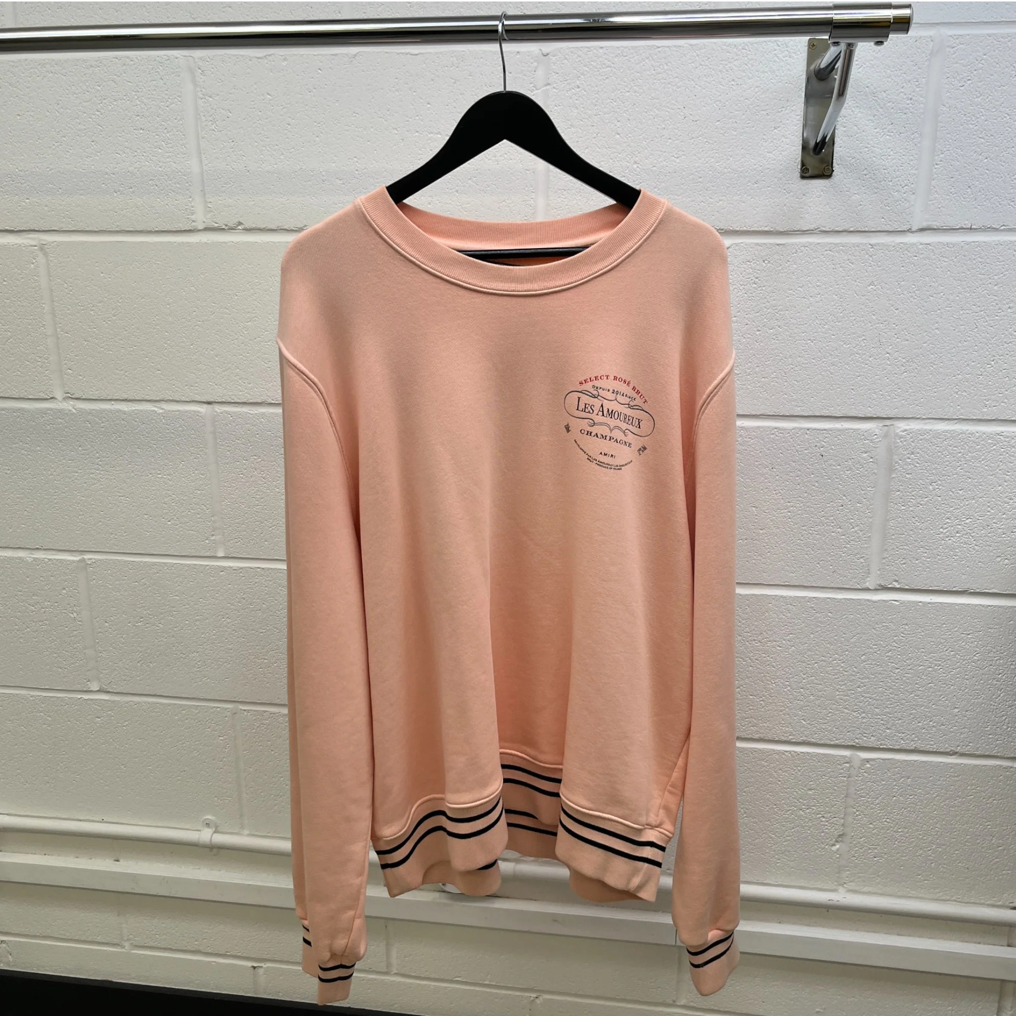 Men's Logo Print Sweatshirt Pink Size XL - Image 8