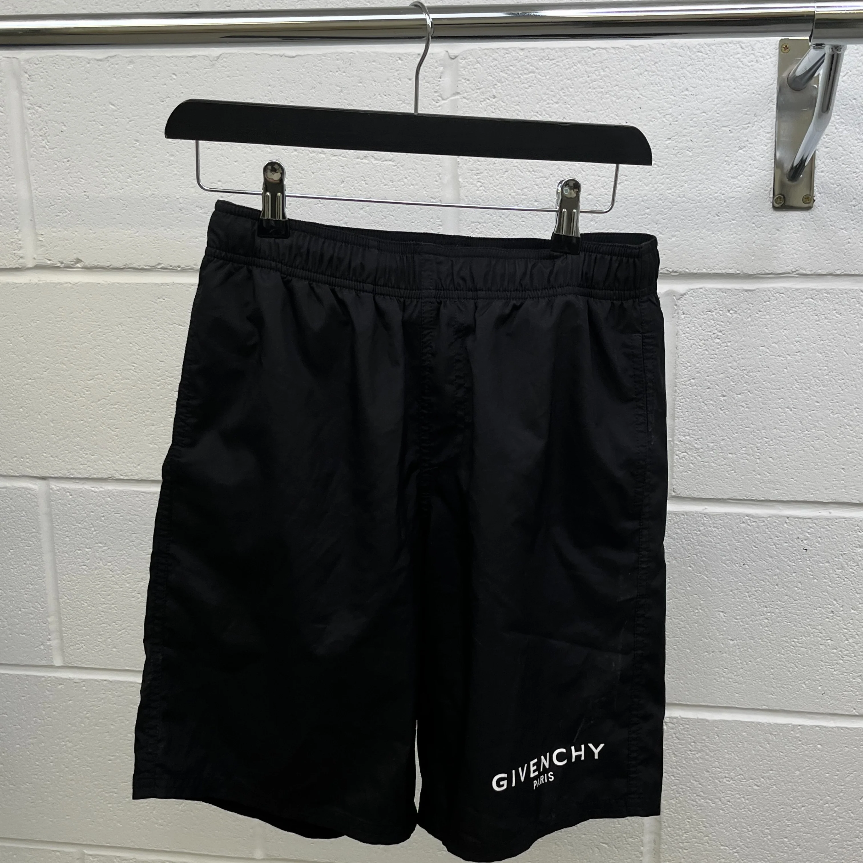 Men's Logo Print Swim Shorts Black Size S - Image 8