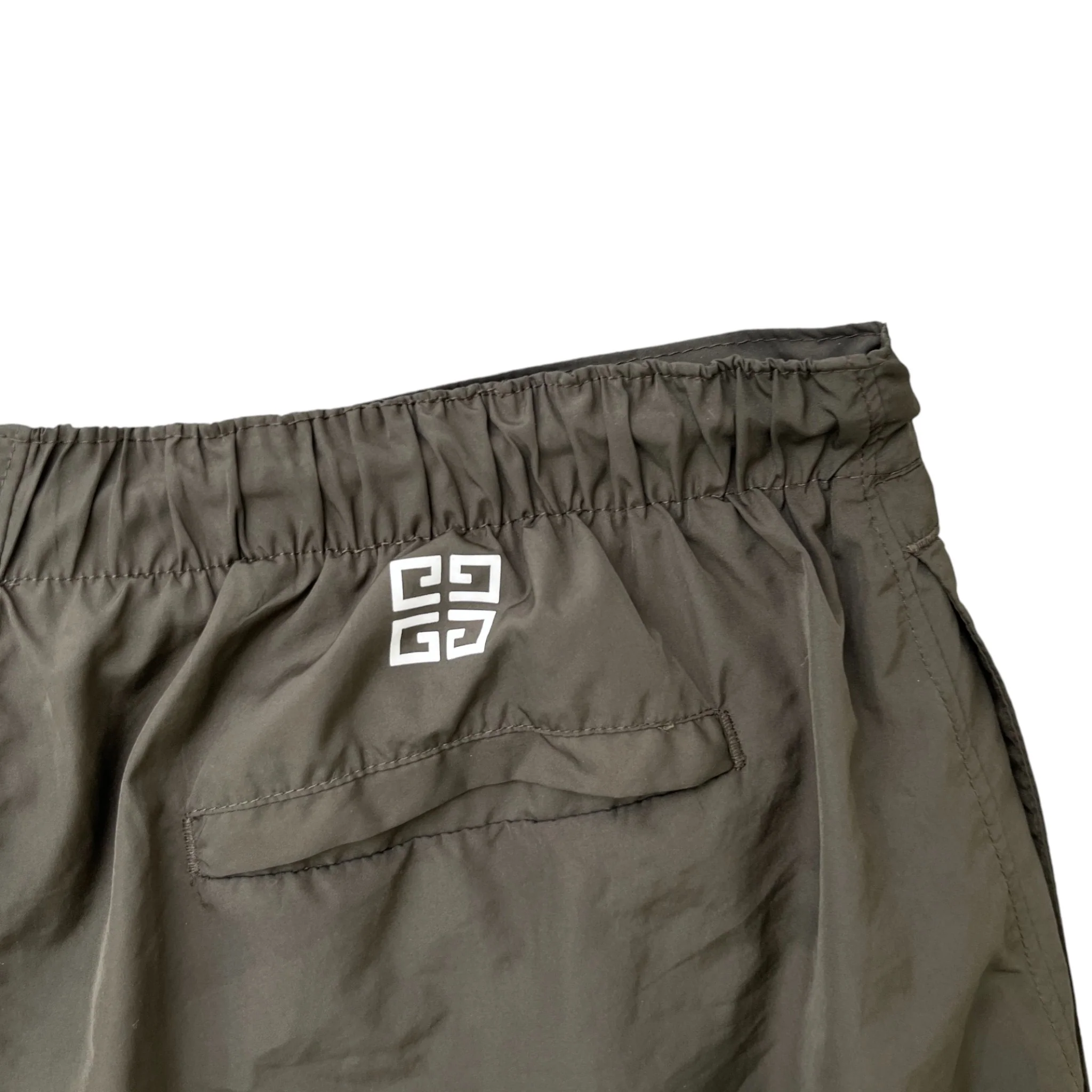 Men's Logo Print Swim Shorts Khaki Size S - Image 6