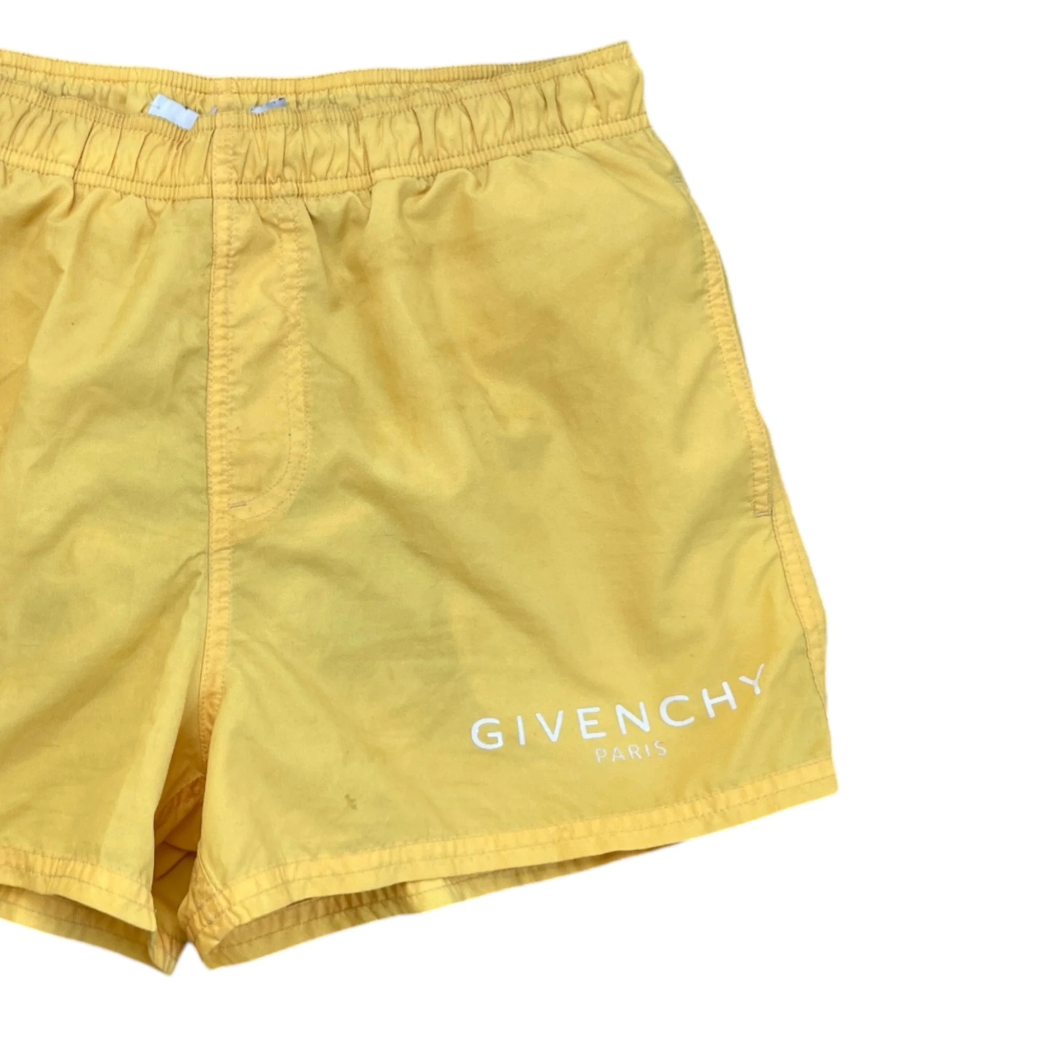 Men's Logo Print Swim Shorts Yellow Size L - Image 3