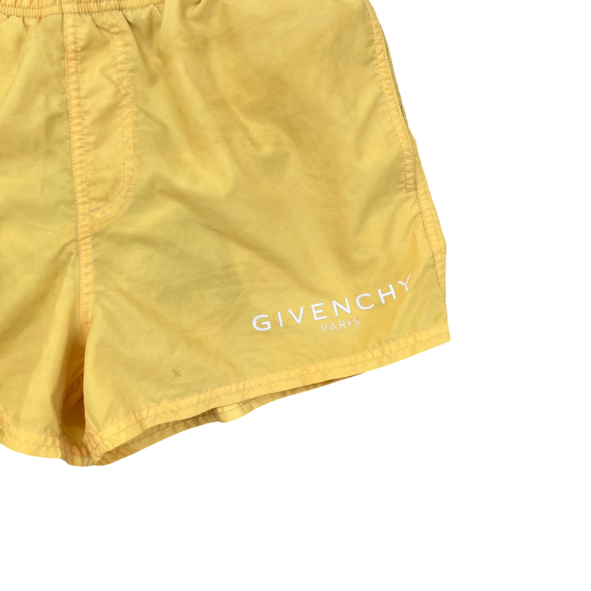 Men's Logo Print Swim Shorts Yellow Size L - Image 5