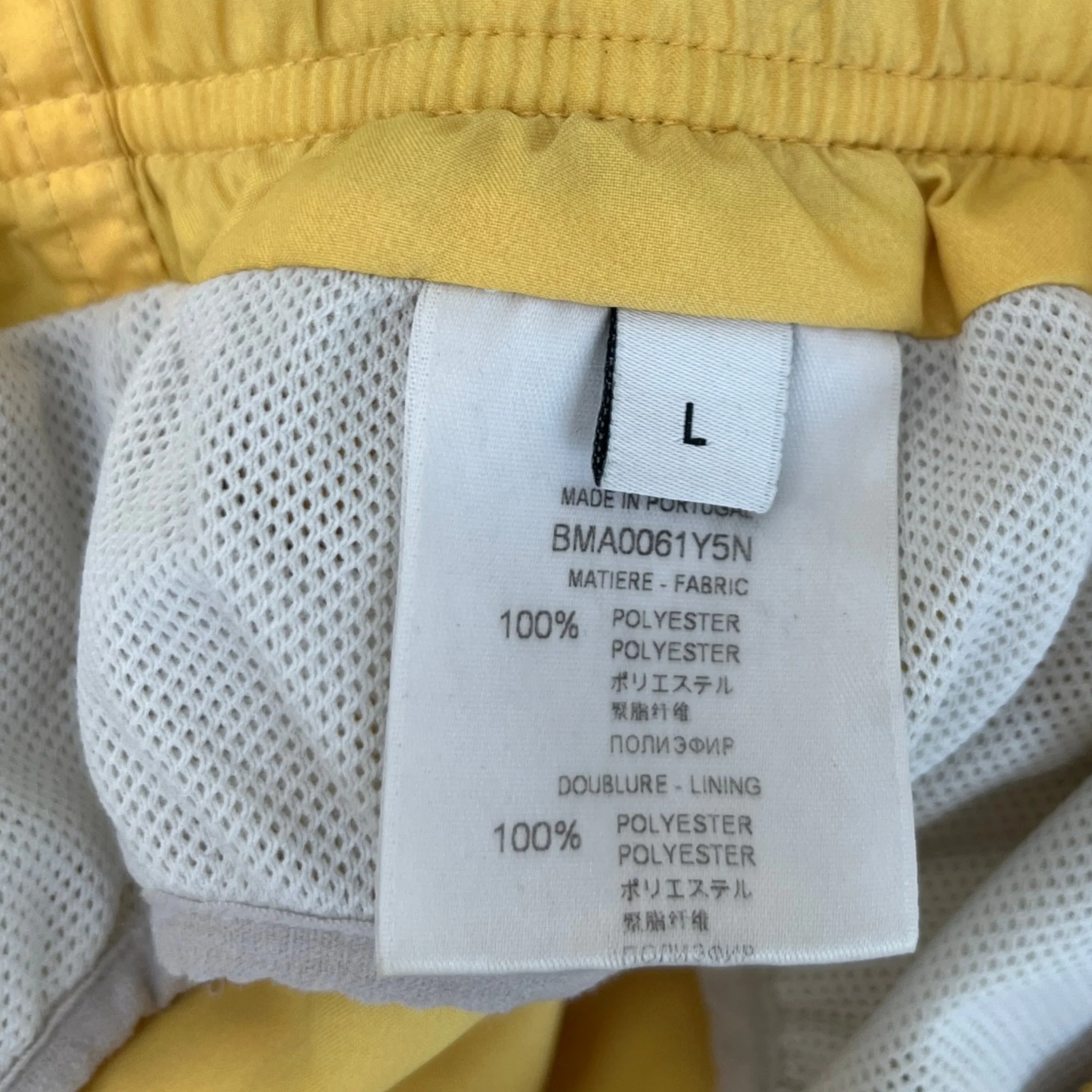 Men's Logo Print Swim Shorts Yellow Size L - Image 7