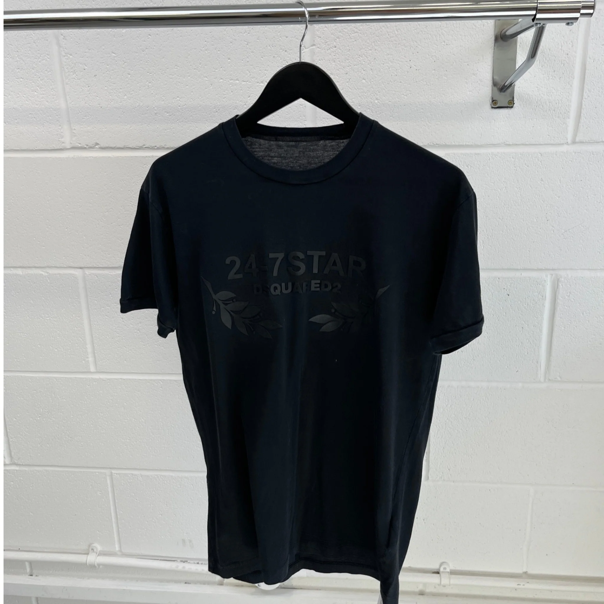 Men's Logo Print T-Shirt Black Size L - Image 6
